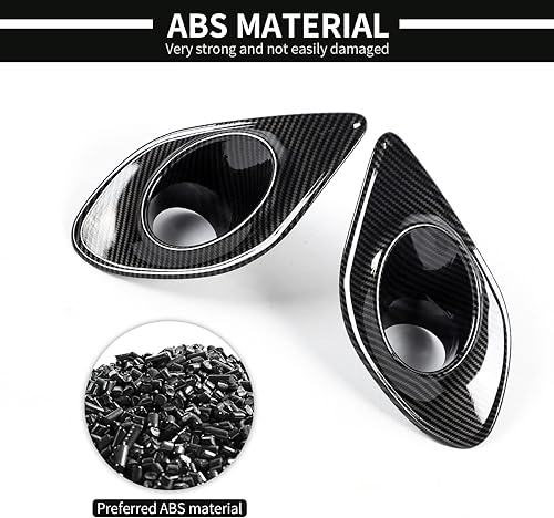 Miniatura 6 de JWWY Cubierta de protección para faros delanteros compatible con Dodge Charger 2015-2024+ accesorios exteriores ABS 2 piezas de fibra de carbono