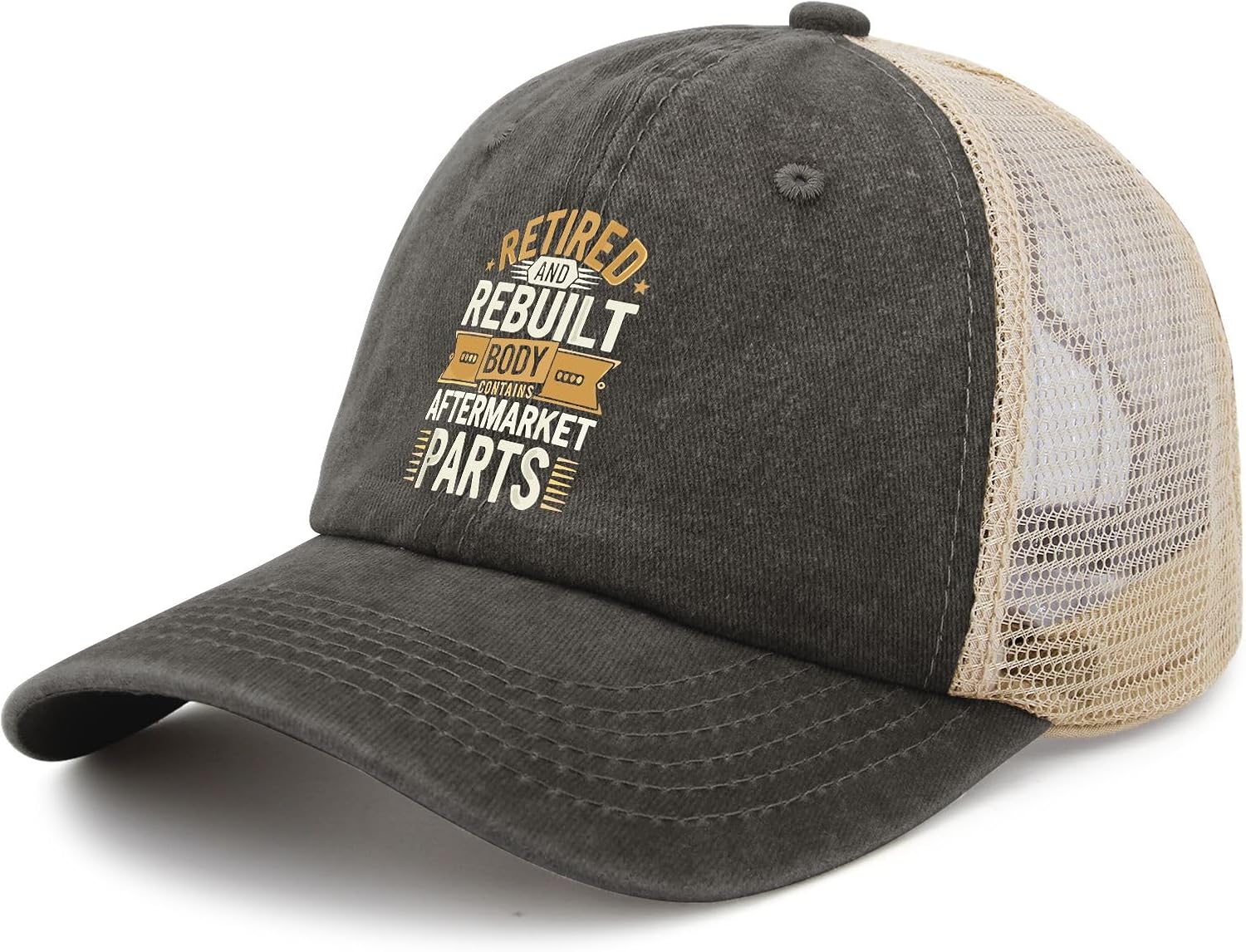 Retired and Rebuilt Body Contains Aftermarket Parts-2 Hat Funny Trucker Hats Women Dad Hats Funny Birthday Gifts