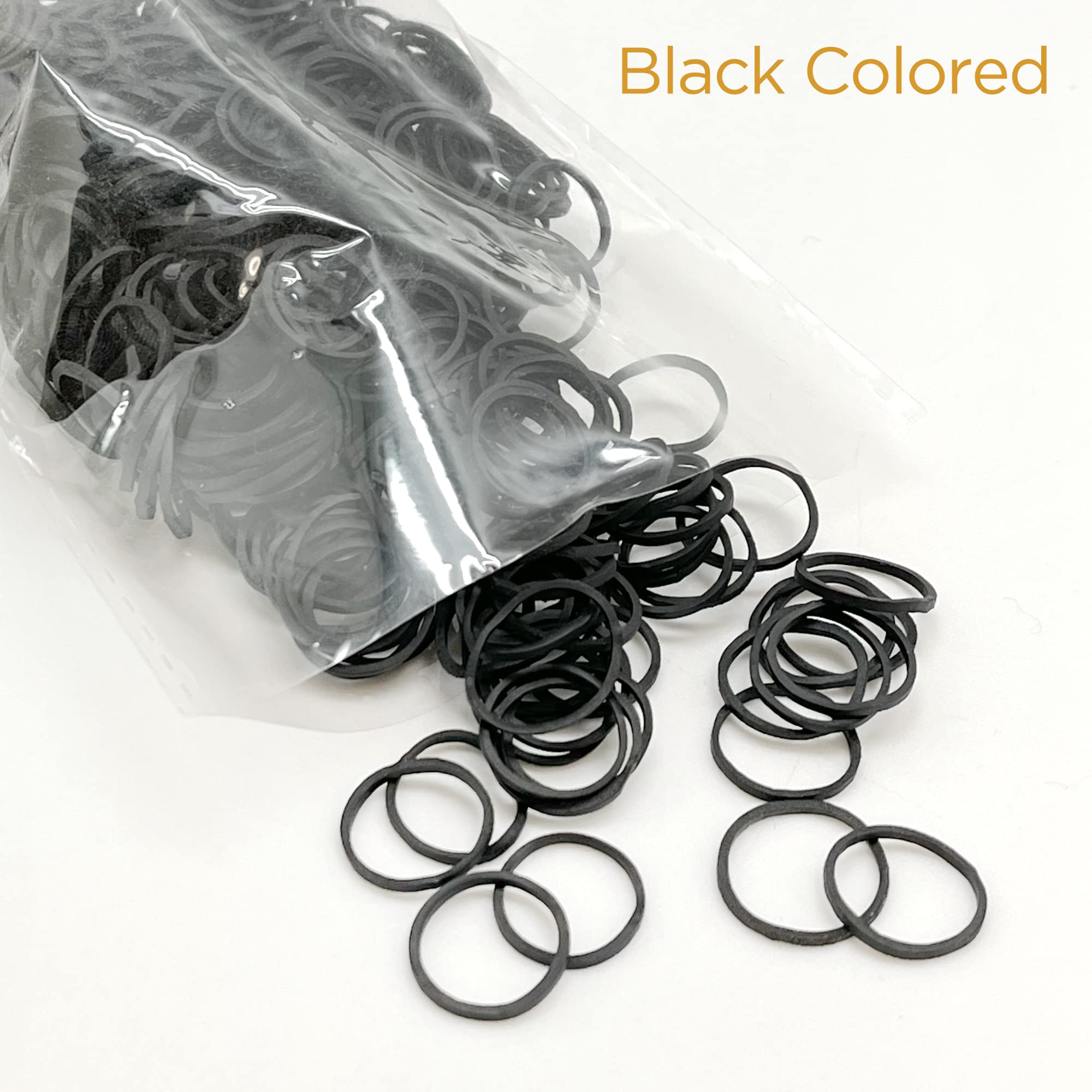 DONNA 500 bandas elásticas para mujer, bandas de goma para el cabello de niños, lazos para el cabello para mujeres, color negro