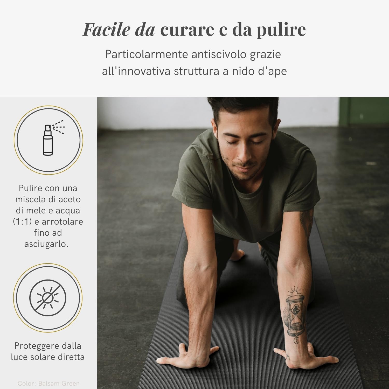 LOTUSCRAFTS Tappetino yoga antiscivolo, modello Mudra Studio, standard o XL, certificato OEKO TEX®, perfetto tappetino yogas versatile per yoga o pilates