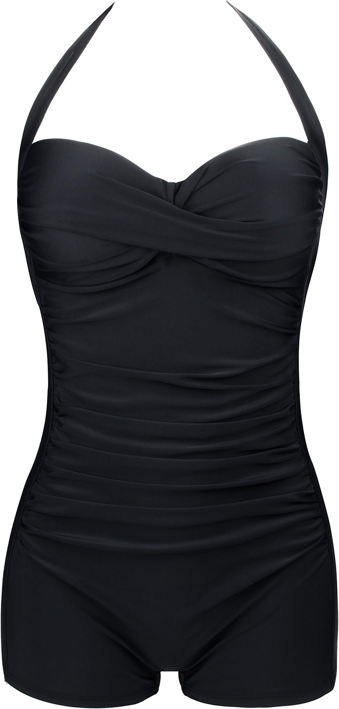 EasyMy Vintage 50s Pin Up Halter One Piece Swimsuit Monokinis