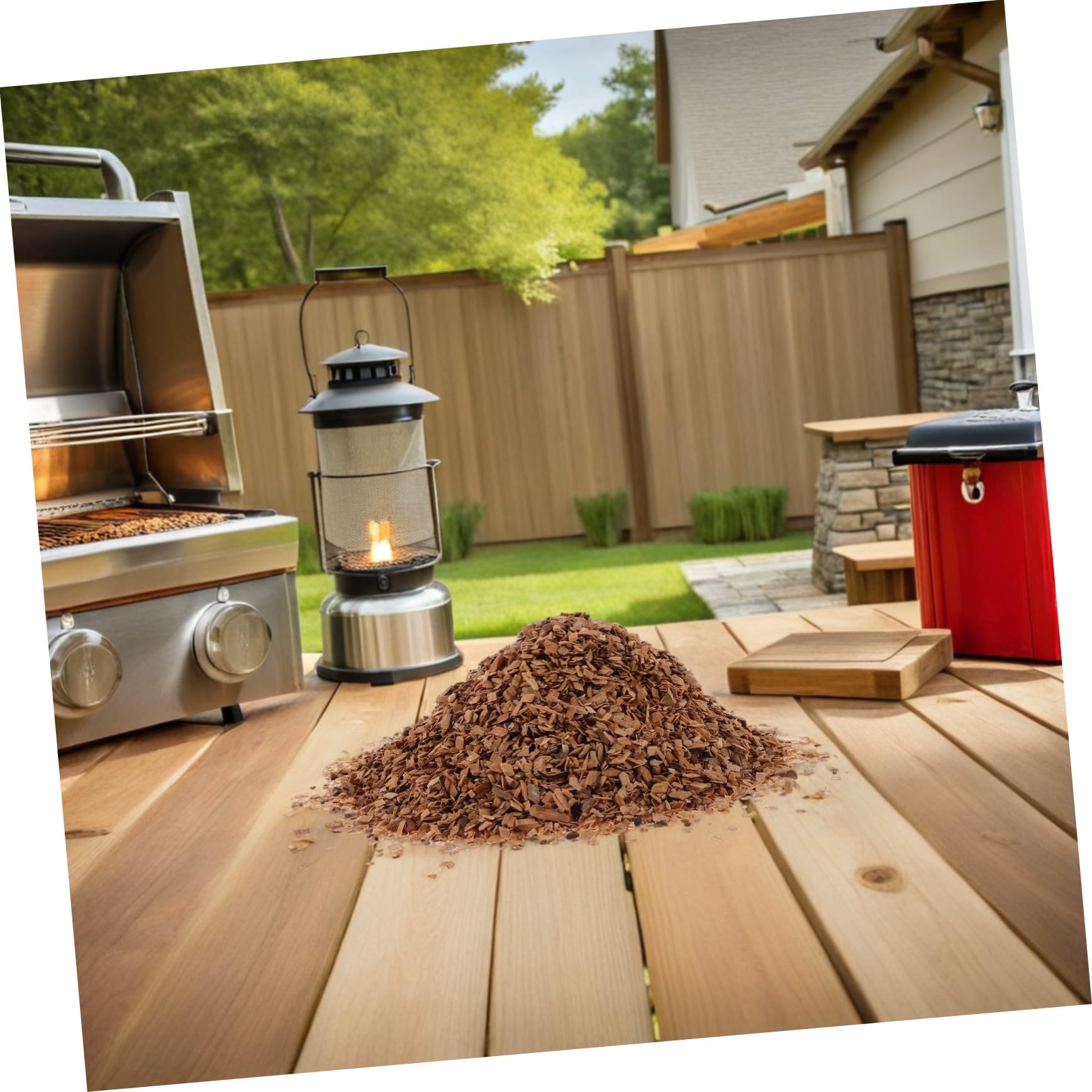 Trucioli di Legno di Ciliegio per Affumicatura Barbecue 1 Sacchetto | Griglia e Cocktail, Accensione Rapida, Aroma Intenso e Succhi Trattenuti