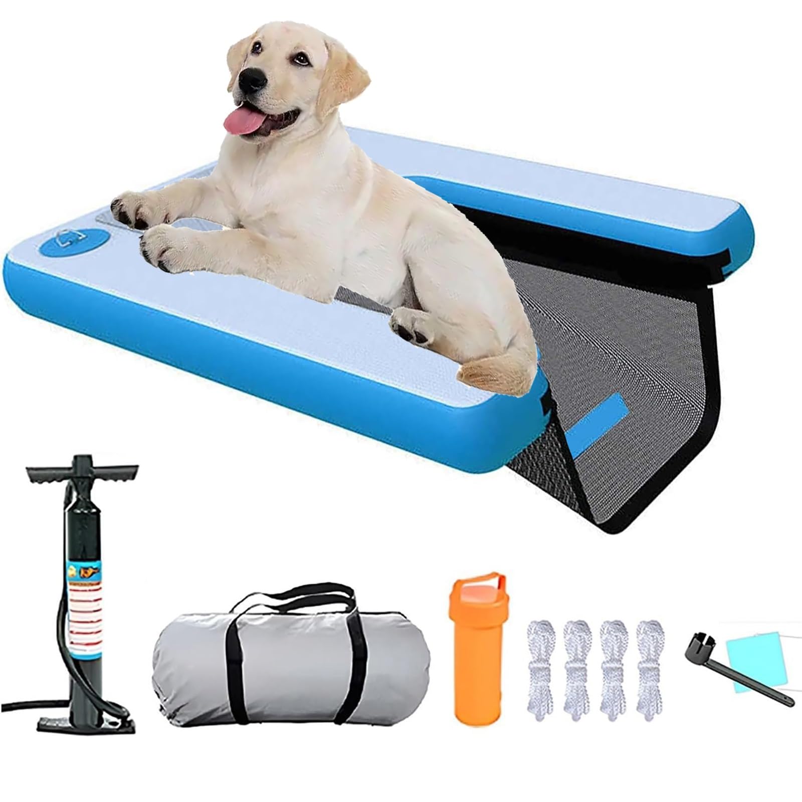 Rampe de chien pour piscine et ponton avec plateforme d'eau gonflable