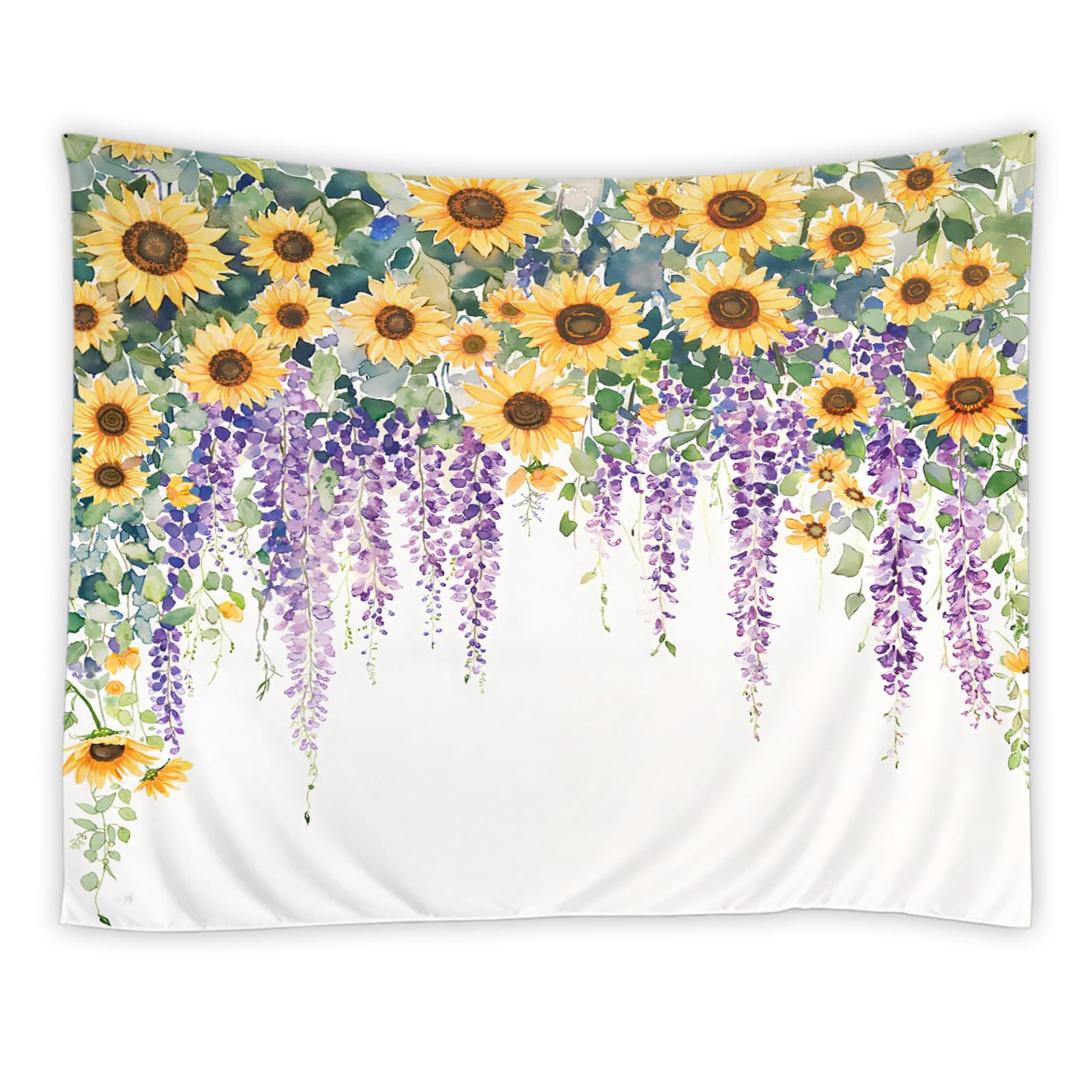 Amazon.com: YOZSLGU Sunflower Rustic Tapestry Watercolor Flowers