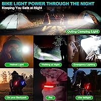 Vista 6 de 2026 New 6800Lumen Bike Light for Night Riding,Super Bright 6 LED Headlight,10 Mode Aluminum Rechargeable Bicycle Light Front and Rear,360°Rotatable