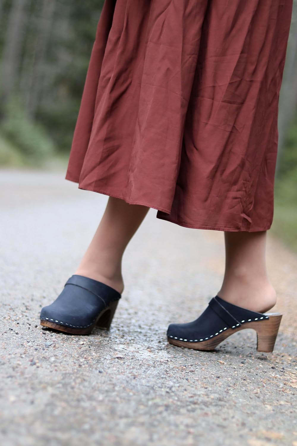 Sandgrens Handmade Swedish Wood Clogs for Women, High Rise Mule | Maya - Image 2