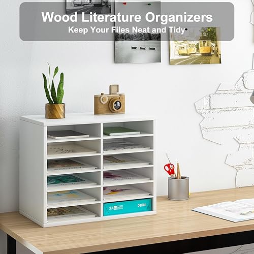 Vista 94 de PAG Organizador de literatura de madera para encimera, buzón de estudiante para aula, soporte de papel de escritorio para oficina, hogar, escuela