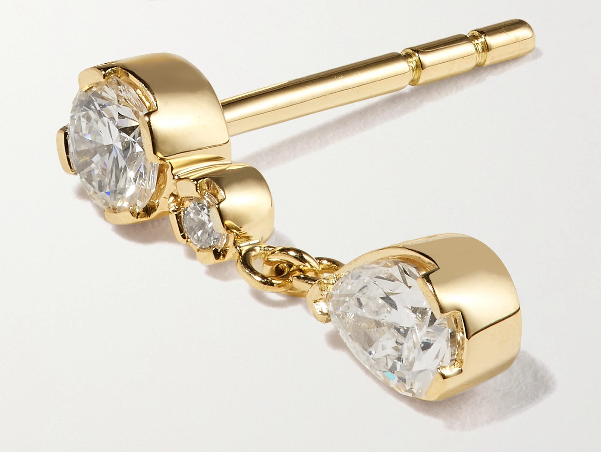 Dangling Solitaire Diamond Drop Earrings