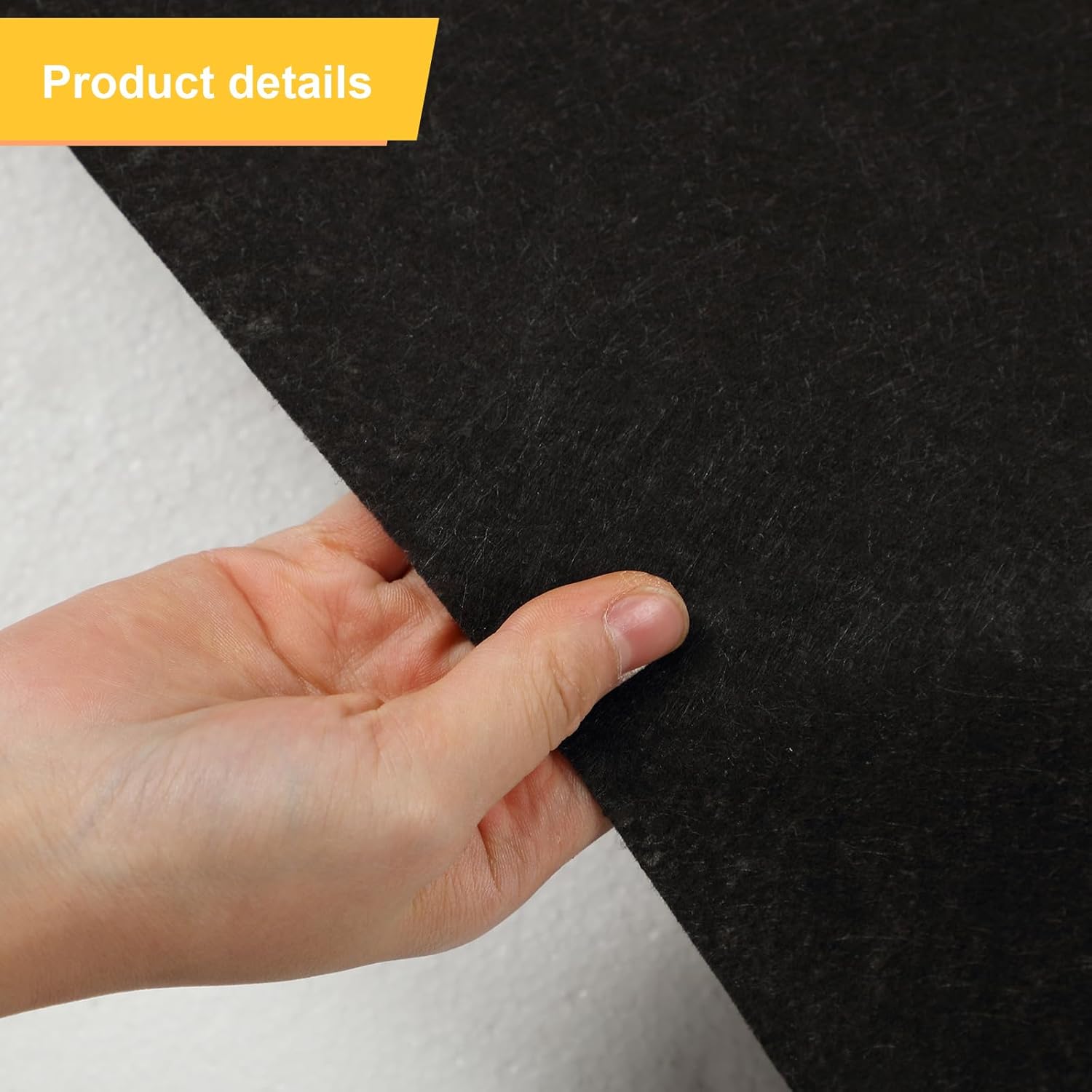 Preboun 3.9 x 60 ft Carpet Runner for Party Felt Runway Rug Runner Rug with Carpet Tape for Halloween Wedding Christmas Xmas Thanksgiving Outdoor Accessories Wedding Party Hallway(Black)