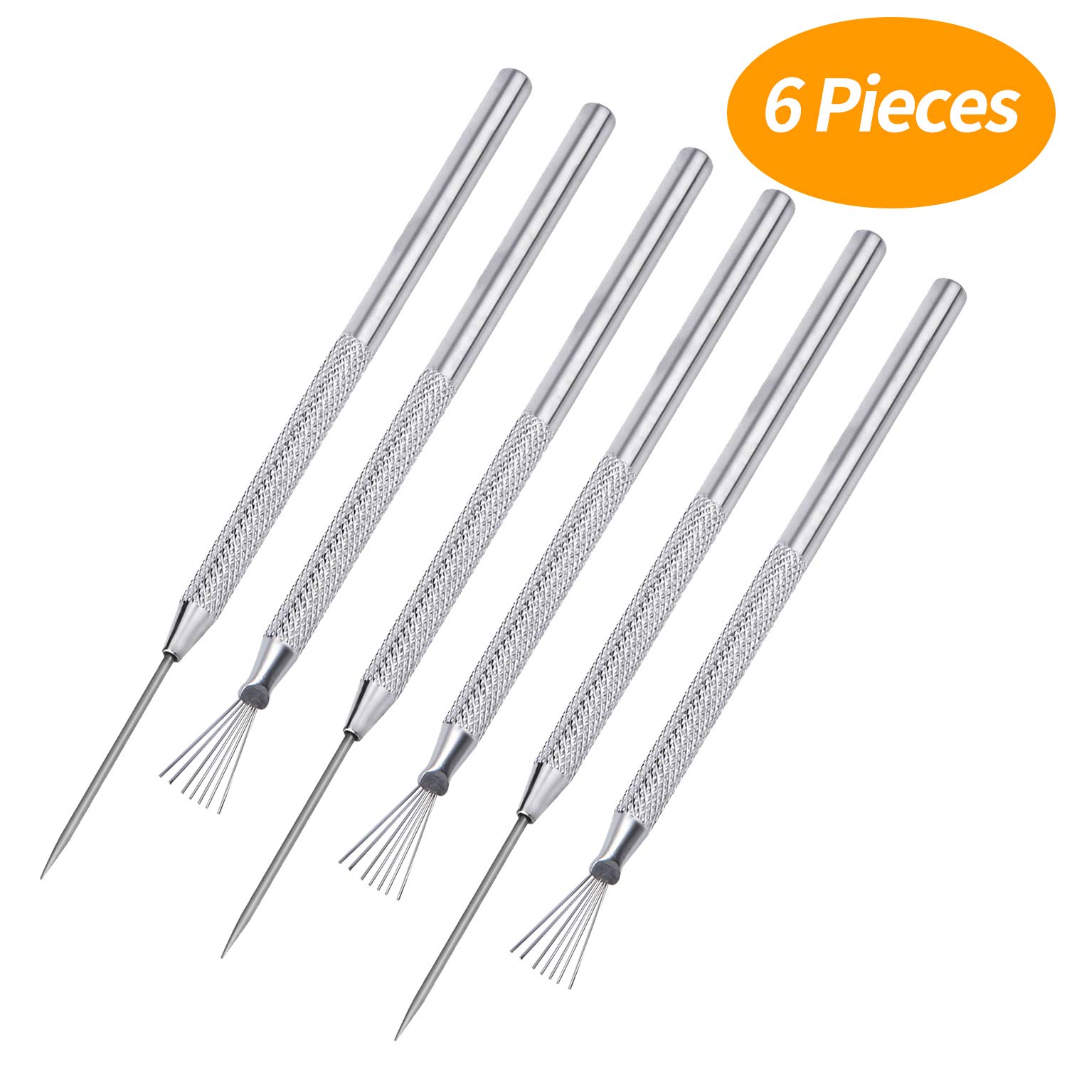 Senkary 6 Pieces Clay Needle Tools Modeling Clay Sculpting Tools Ceramic Pottery Texture Art Tools