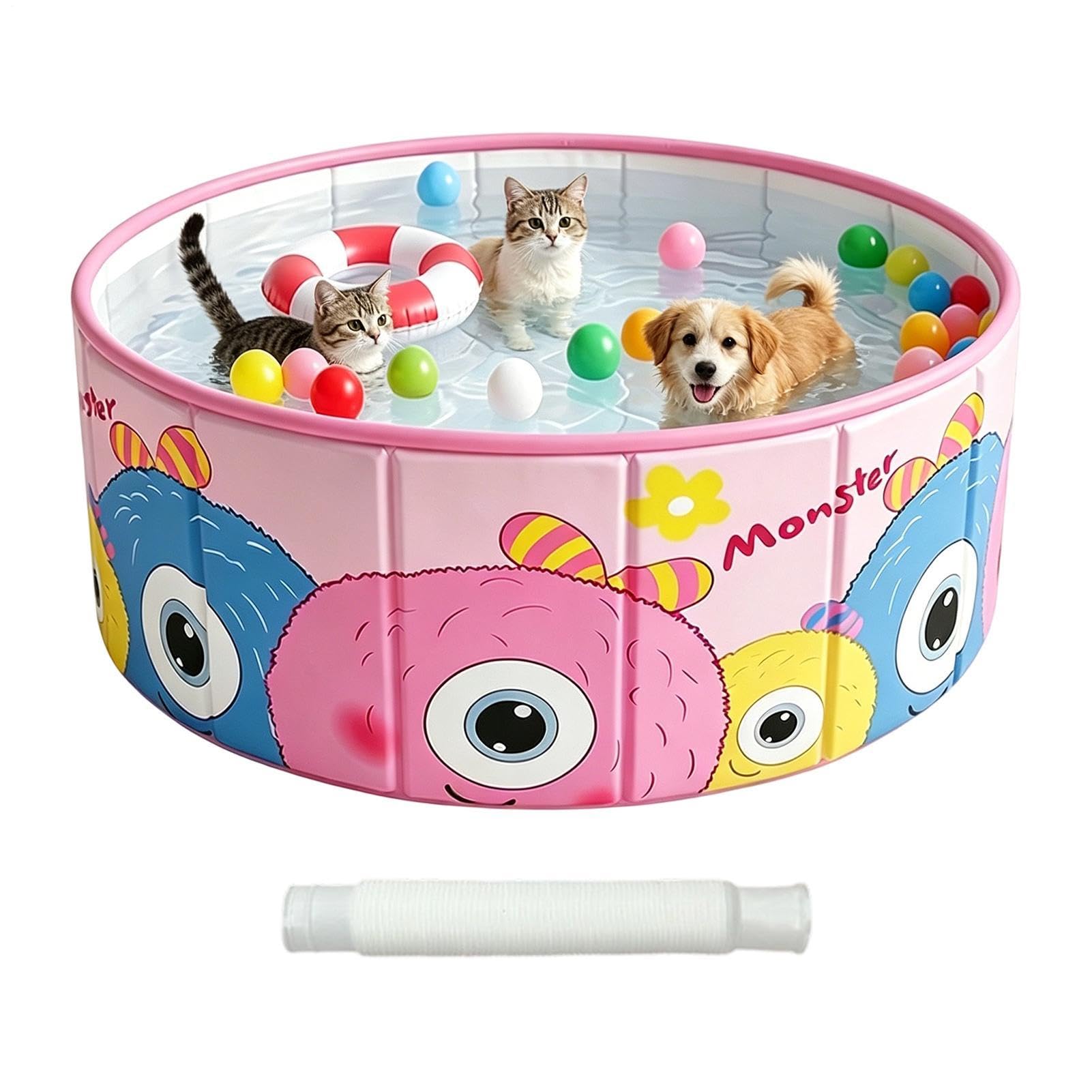 Piscina Plegable Tina de Baño Antideslizante No Inflable | Piscina Infantil para Niños para Patio Exterior Playa Verano Niños Niñas Perros
