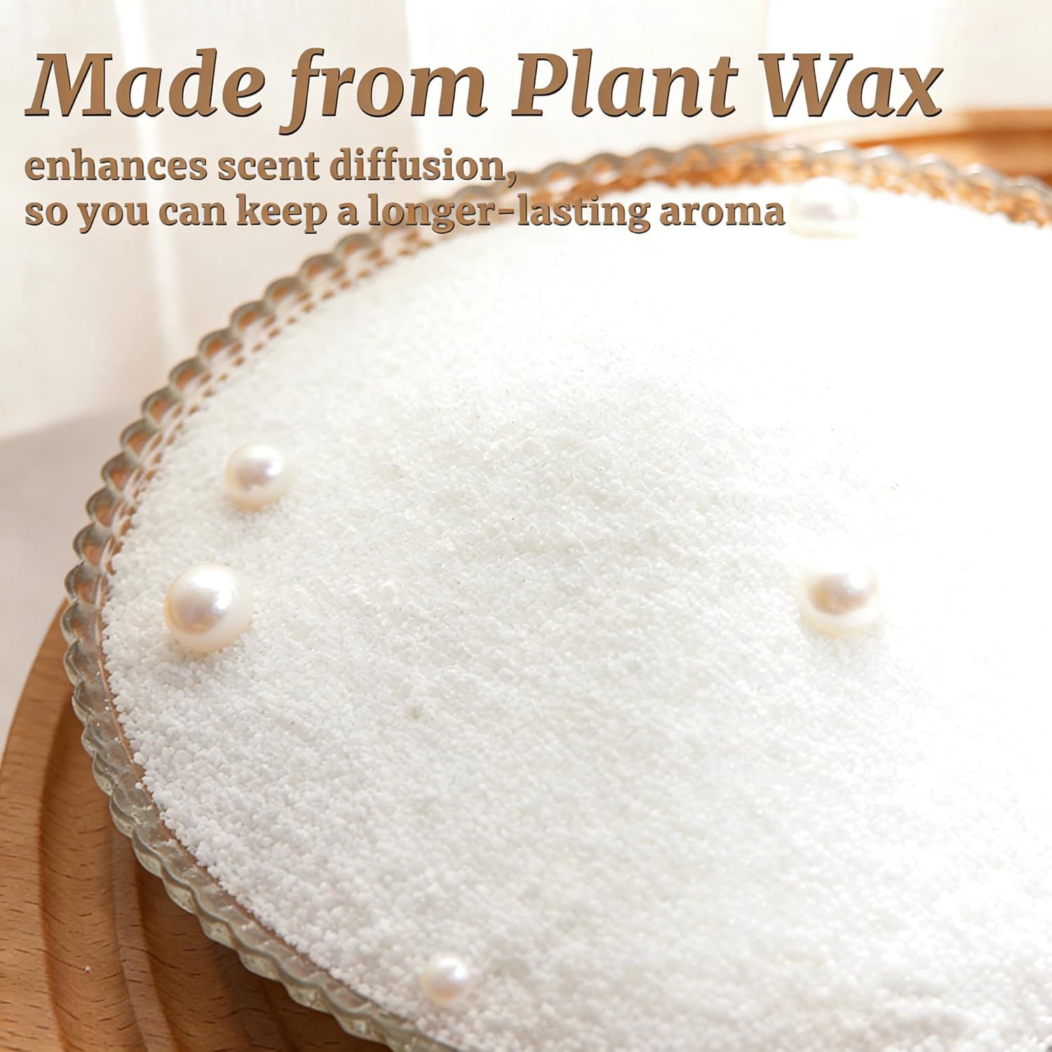 Pearled Candles Sand and 30 Wicks 18 Oz-Refillable Vanilla Scented Pearled Candle Non Toxic Luxury Long Lasting up to 120 Hours-Natural Pearl Powder Wax Sand Candle Beads Kit for Candles Making White