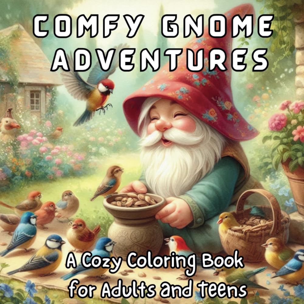 Comfy Gnome Adventures: Cute & Cozy Coloring Book for Adults and Teens Featuring Adorable Hygge-Inspired Gnome Scenes for Stress Relief: 40 Adorable ... for Relaxation, Mindfulness, and Creative Joy