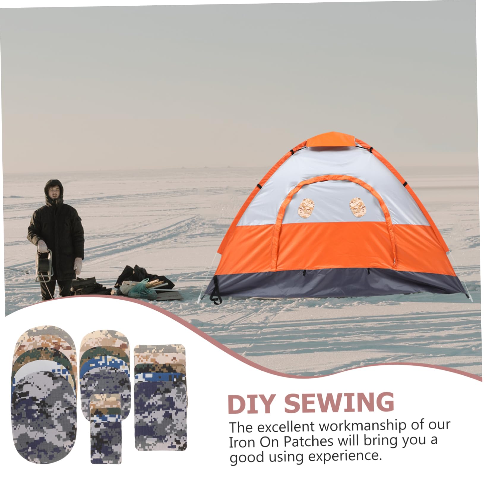 TEHAUX 60pezzi Toppe Termoadesive Per Abbigliamento Patches Camouflage Per Riparazione e Decorazione Di Giacche Jeans e Zaini