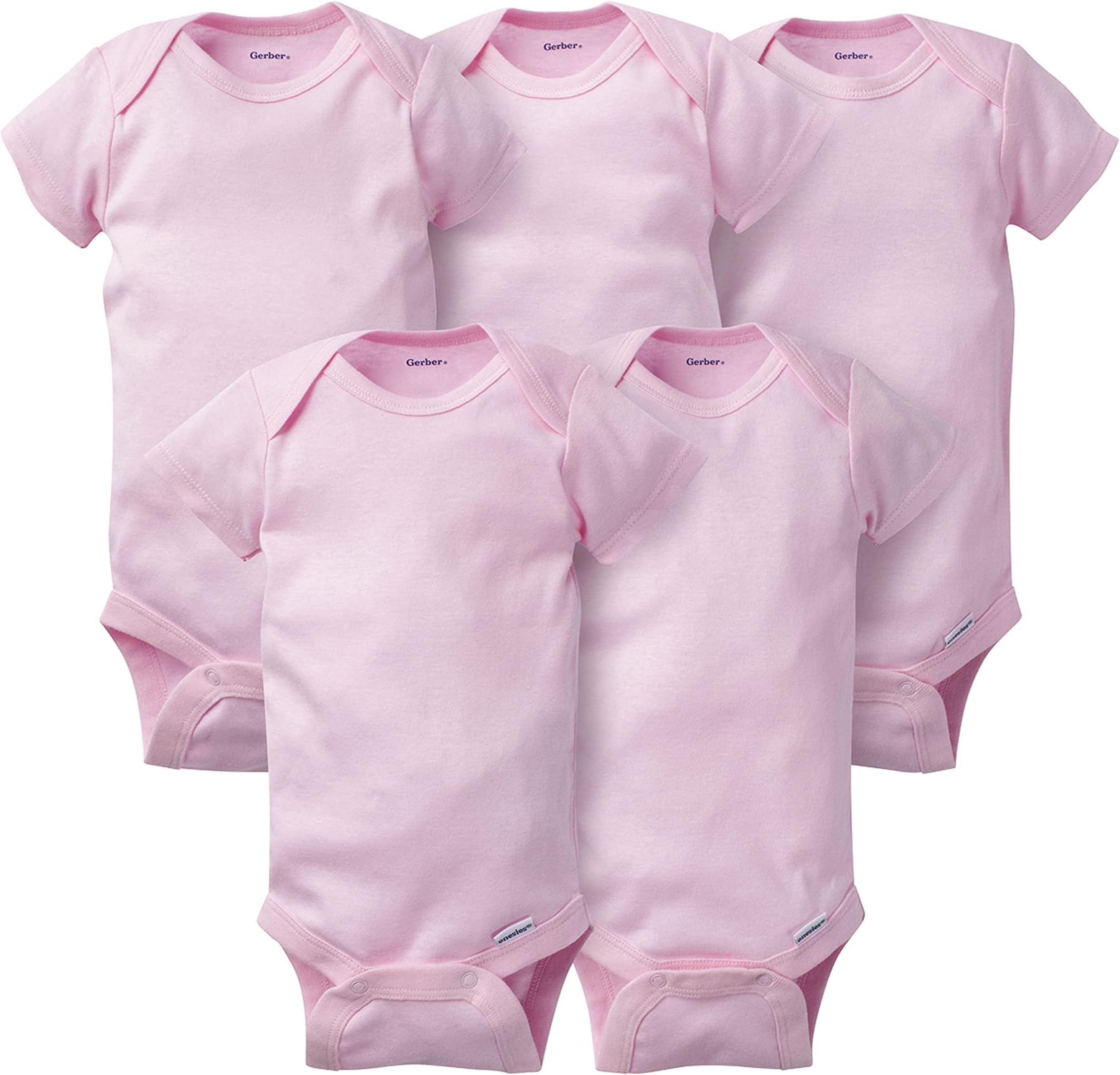 Baby Girls 5-pack Short Sleeve Variety Onesies Bodysuits Shirt