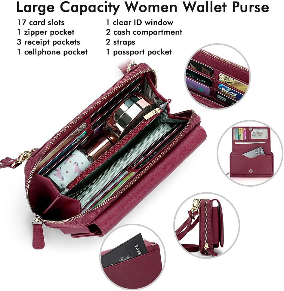 RONSIN Crossbody Bag for Women Wristlet Wallets with RFID Card Small Clutch Purses for Party Prom - Image 4