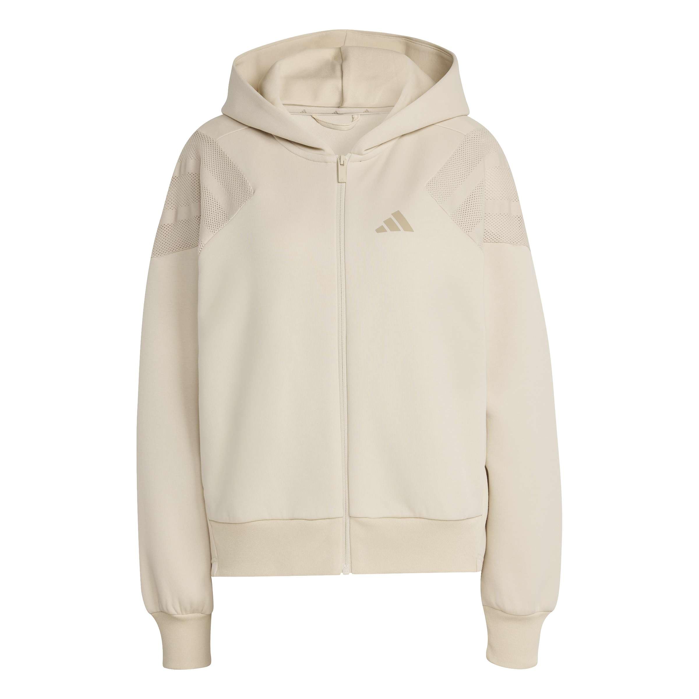 adidas Women's FUTURE ICONS THREE STRIPES HOODIE, Crystal Linen, M