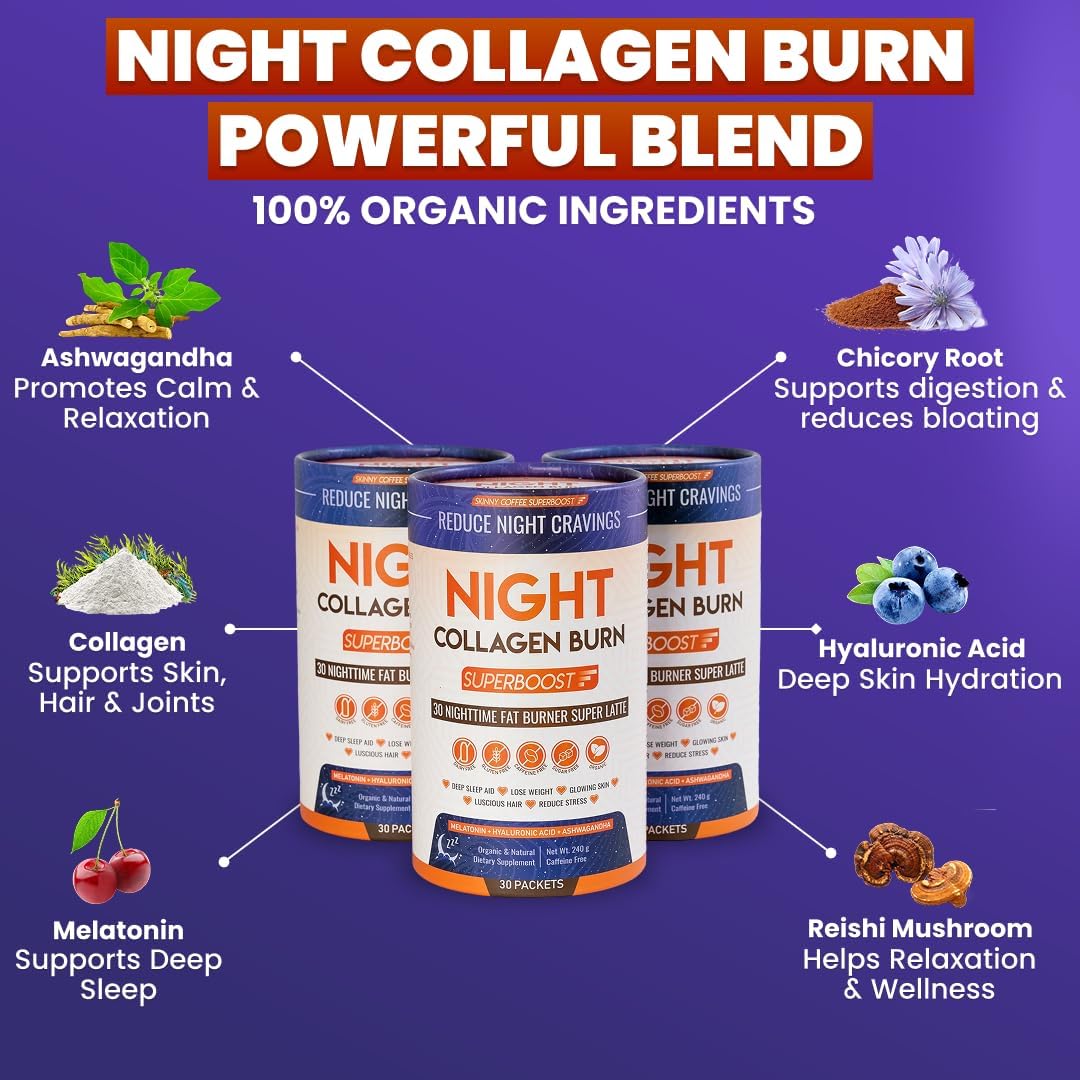 Night Collagen Burn - Weight Loss &Amp; Belly Fat Burner &Amp; Sleep...