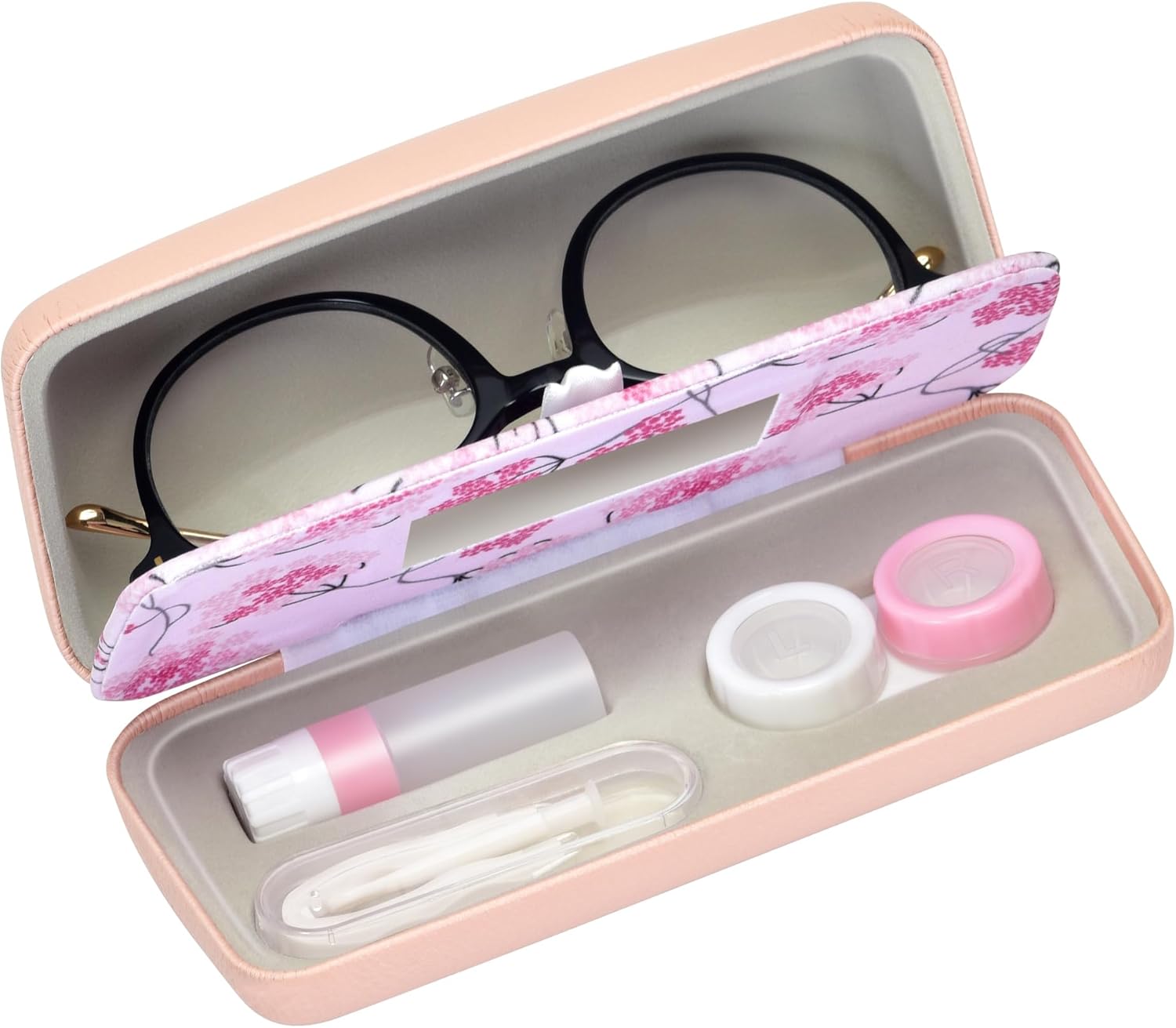 Muf Contact Lens Case and Glasses Case,2 in 1 Double Sided