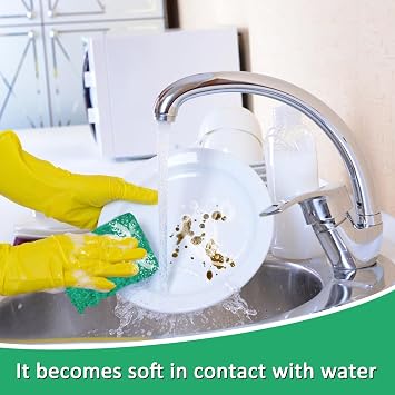CONLI 100 PCS Scouring Pad Reusable Household Green Scrubbing Pads for Cleaning, Multipurpose 6 x 4 Non Scratch Scrubbing Pads for Kitchen Dishes Pan Metal Grills