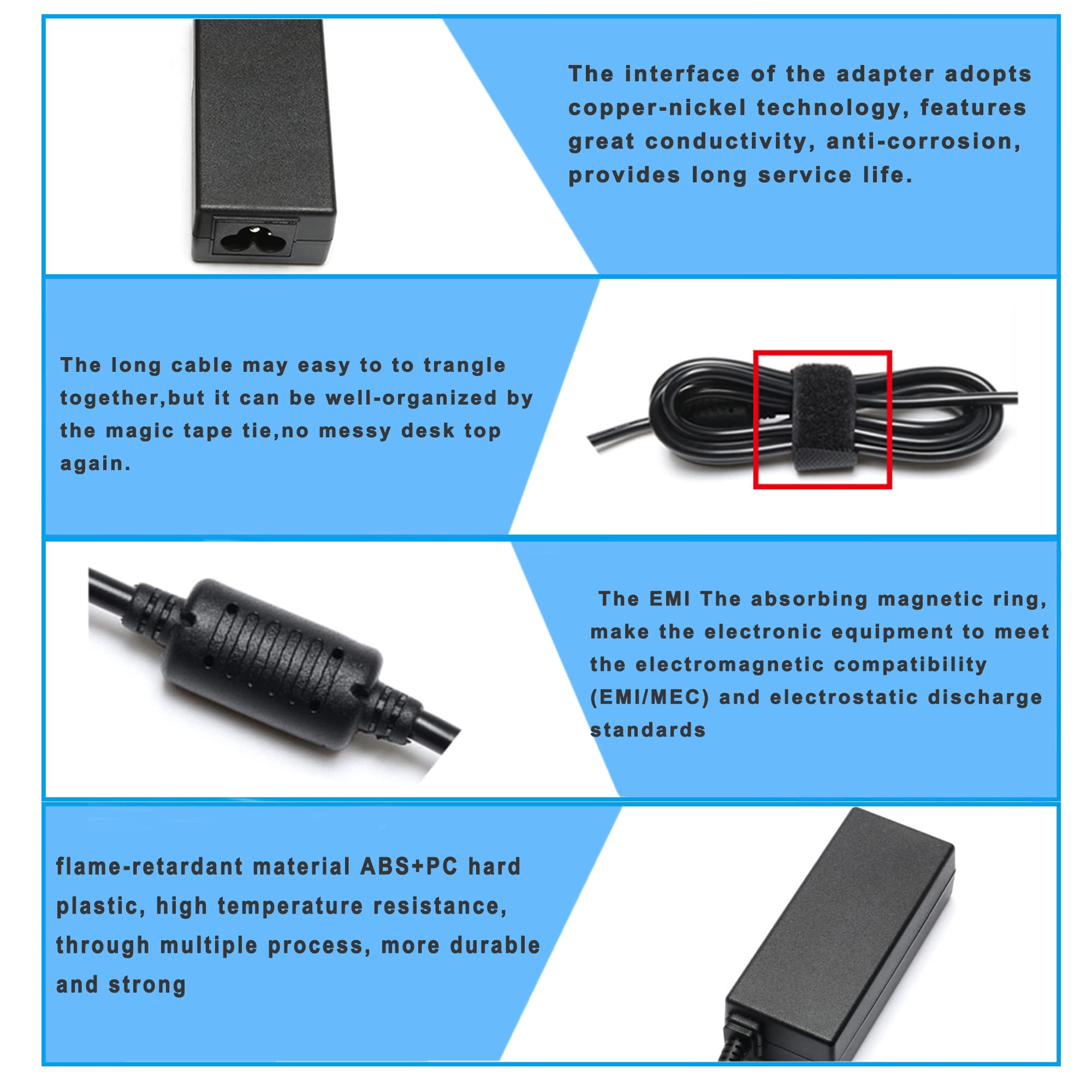 Adattatore Per Caricabatterie Portatile 19,5 V 3,33 A 65 W 4,5 * 3,0 Mm Per HP Envy 17-j010us Pavilion 15-j000 Chromebook 11 G4 G5 EE 14 G3 246 G4 248 - Foto 2
