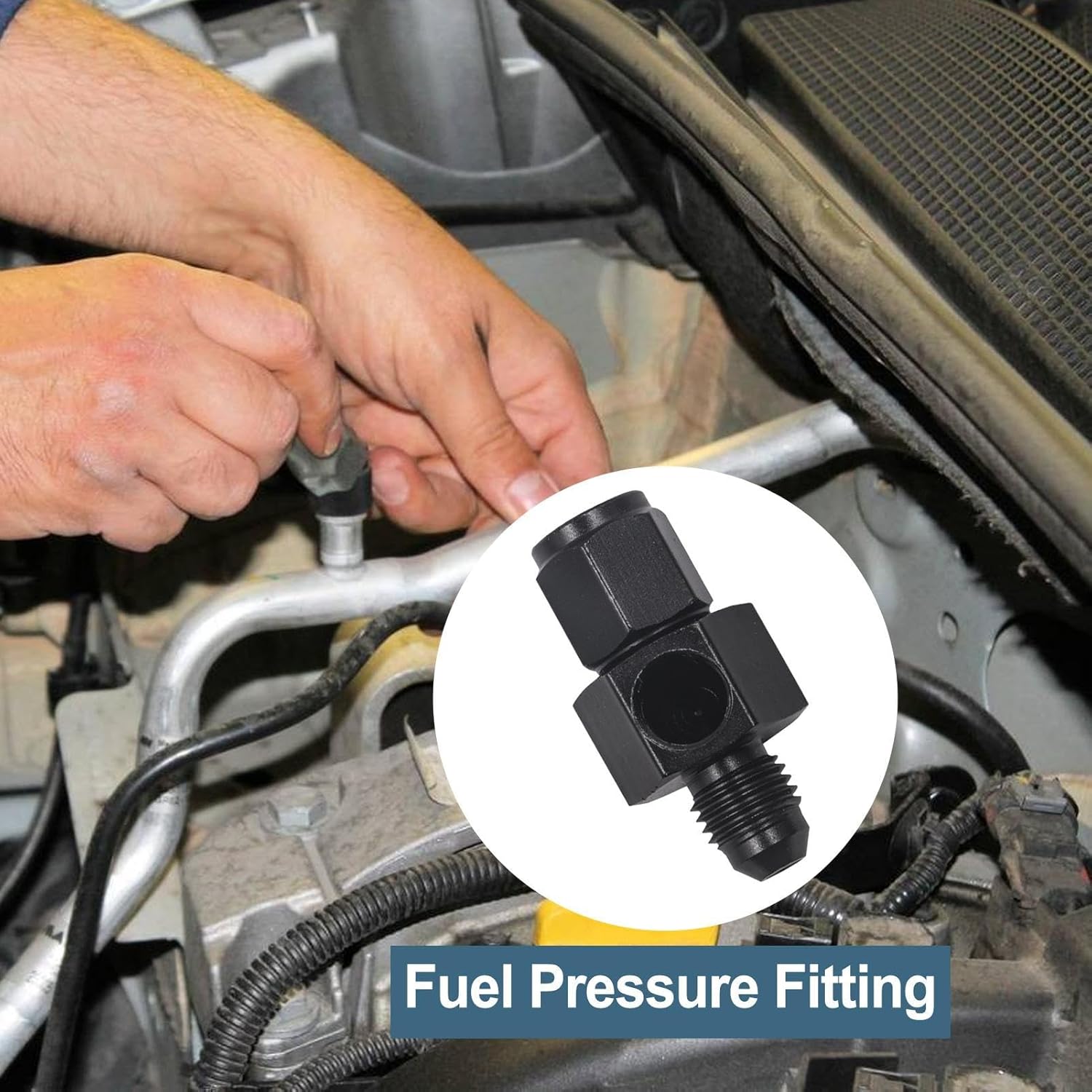 Oil Pressure Gauge Fitting | Oil Filter Pressure Sensor Connector - with 1/8NPT Meter Port Regulator Adapter 4/6/8/10/12AN Threads for Enhanced Regulation