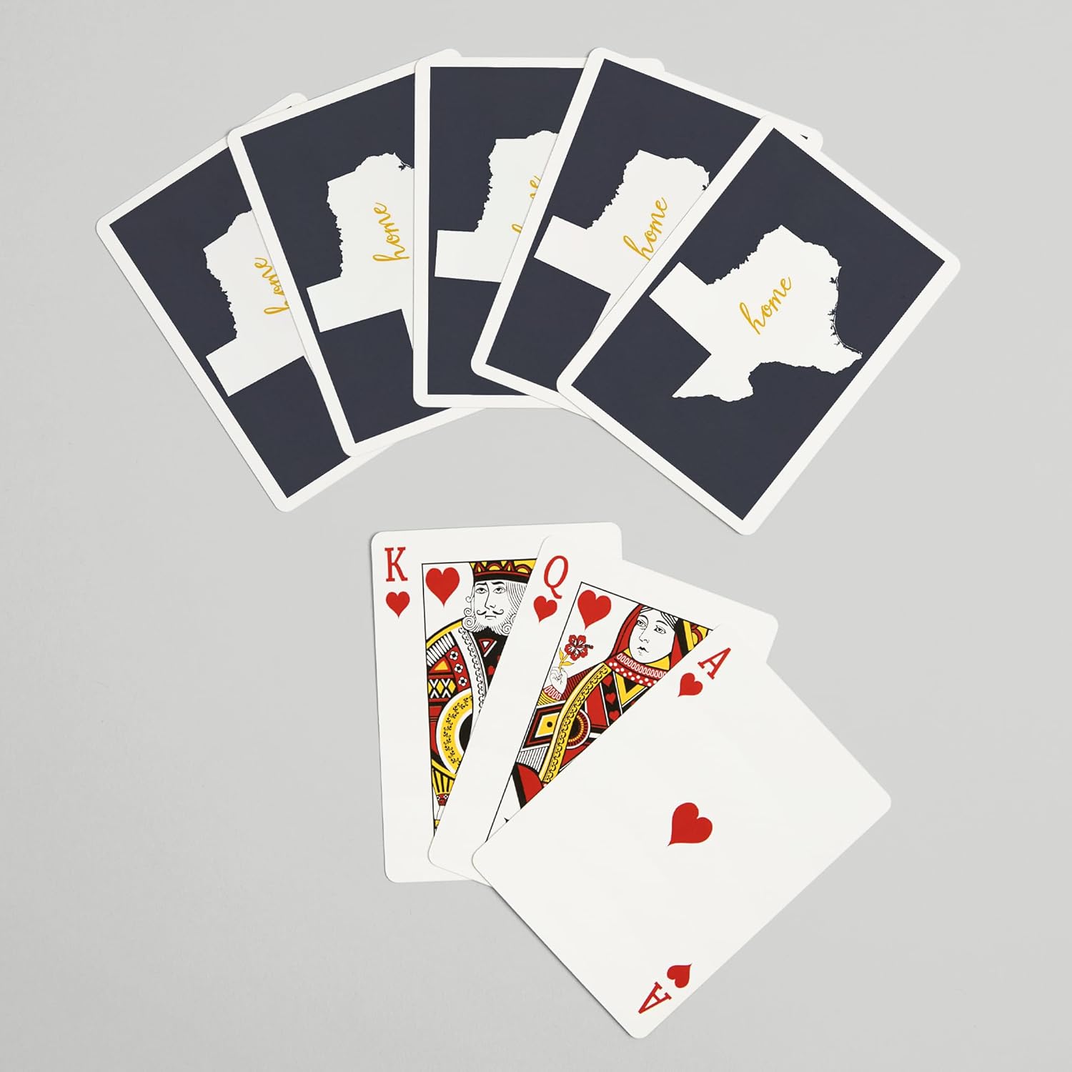 Lantern Press Texas, Home State, White on Gray, 52 Playing Cards for Adults, Poker Size Card Deck