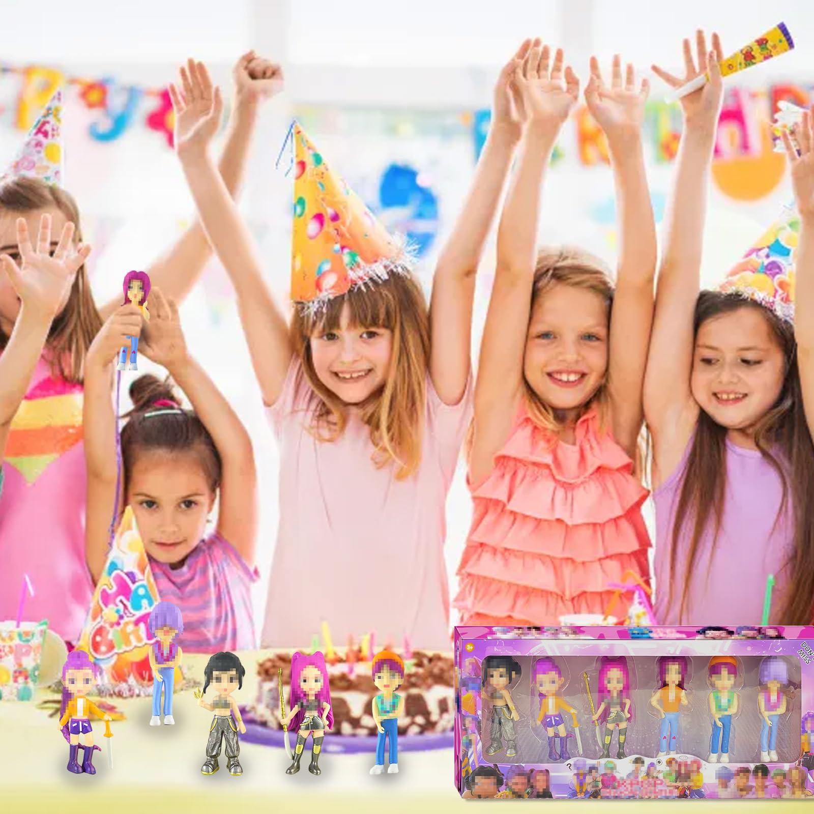 6 Pezzi Huntrs Figurine, PVC Mini Cartoon Anime Figure, Decorazioni Carine per Ufficio e Casa, Regalo per Adulti e Fan (A)