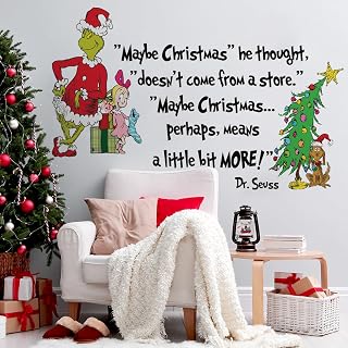 38.58 x 23.03 Inch Christmas Wall Decal Christmas Cartoon Characters Christmas Tree Wall Stickers Holiday Funny Words Wall Stickers for Christmas Party Supplies Home Window Decor