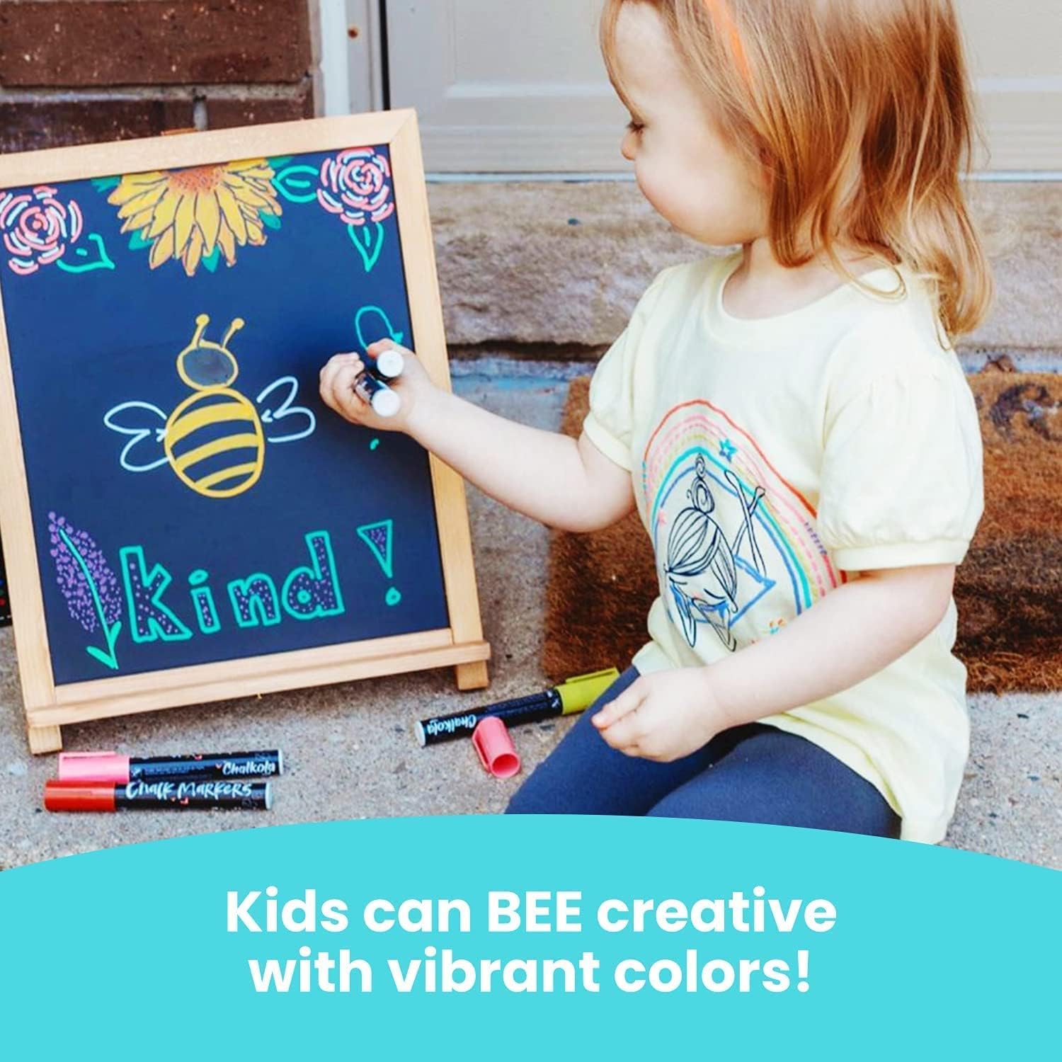 10 Bold Colors + 4 White Chalk Markers Bundle