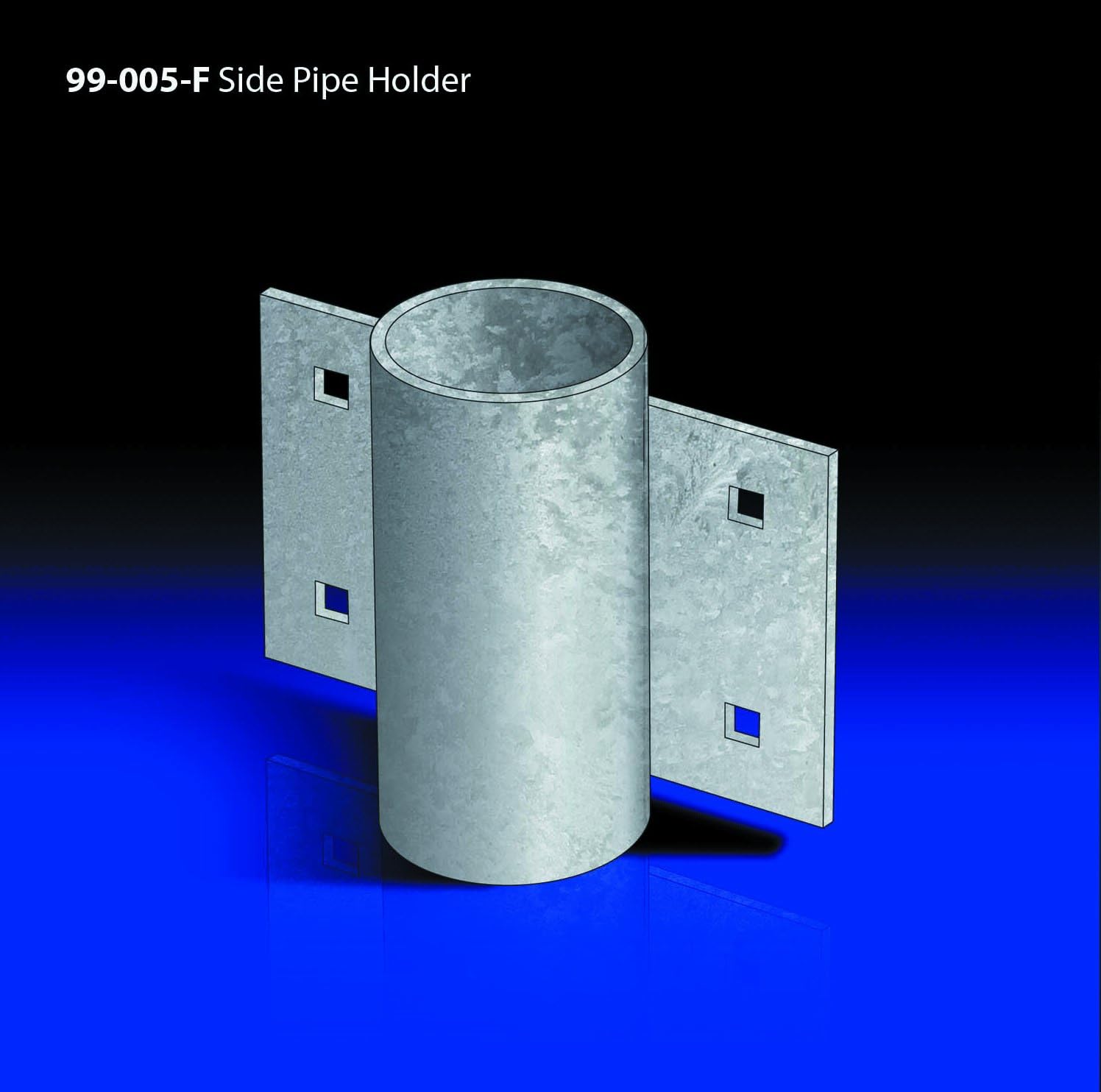 Dock Edge Galvanized Floating Dock Side Pipe Holder, 2.75" Silver