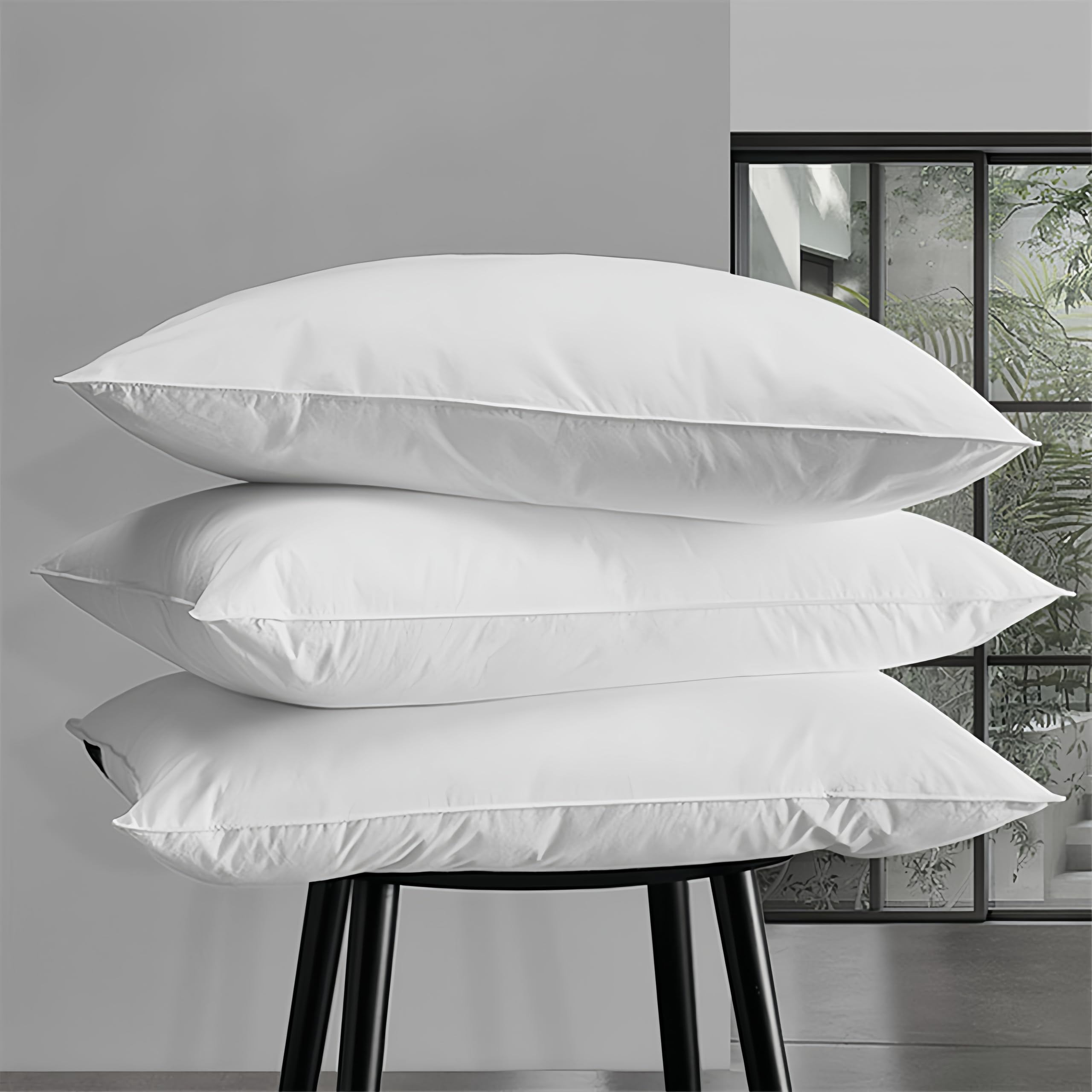 LaaLa® Hoofdkussen 60 x 80 cm 3-kamer vulling: Buiten 100% dons, binnenkant 100% veren, premium hypoallergeen kussen - ideaal kussen voor ultiem comfort, stof: Egyptisch katoen 400TC | 1 stuk