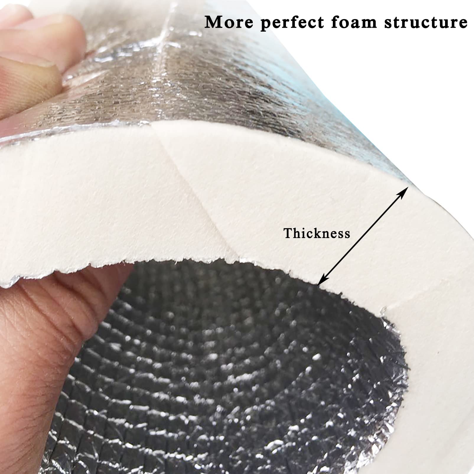 Aislamiento de tuberías,Tubo Espuma Aislante,Capa De Aislamiento De Tuberías for Exteriores,Papel De Aluminio Autoadhesivo con Abertura Lateral 1m Longitud