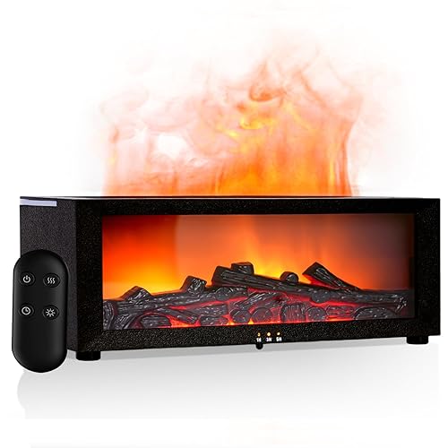 Fireplace Humidifier Diffuser, 7 Colors Flame Diffuser for Essential Oils,