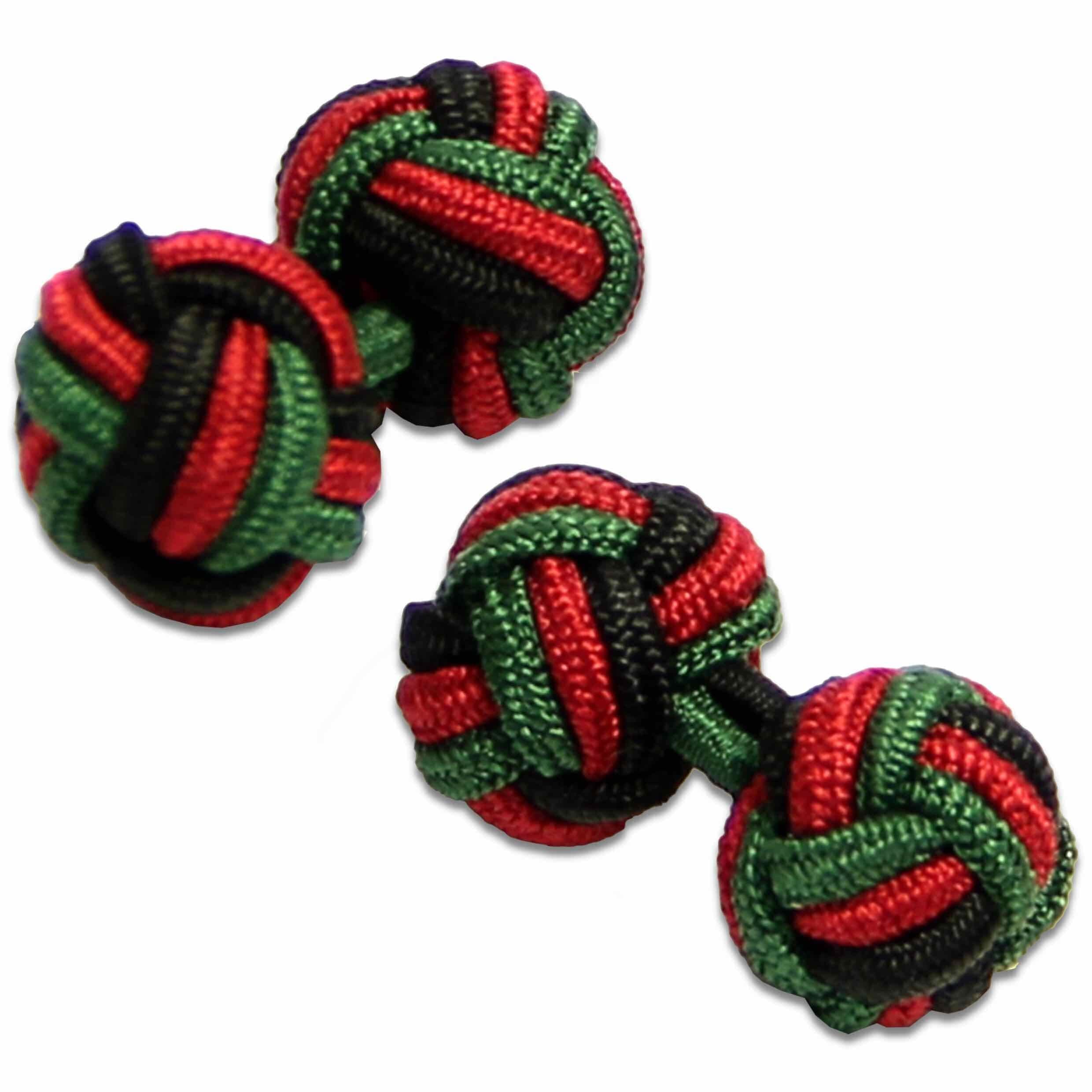 The Regimental Shop Men's Green/Black/Red, Green/Red/Black The Rifles Regital Knot Cufflinks