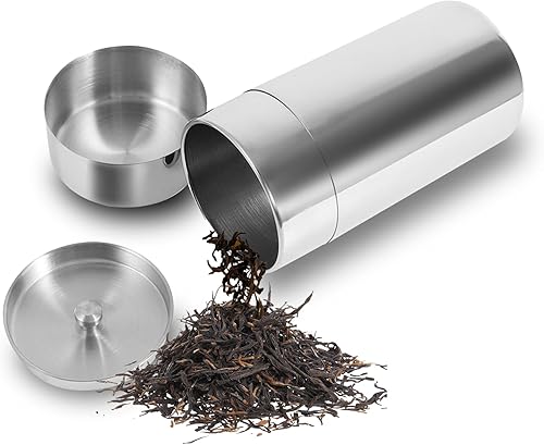 Lata de té, latas de té de acero inoxidable, recipientes de metal con tapa de sello interior, recipientes de cocina para el hogar, recipientes para