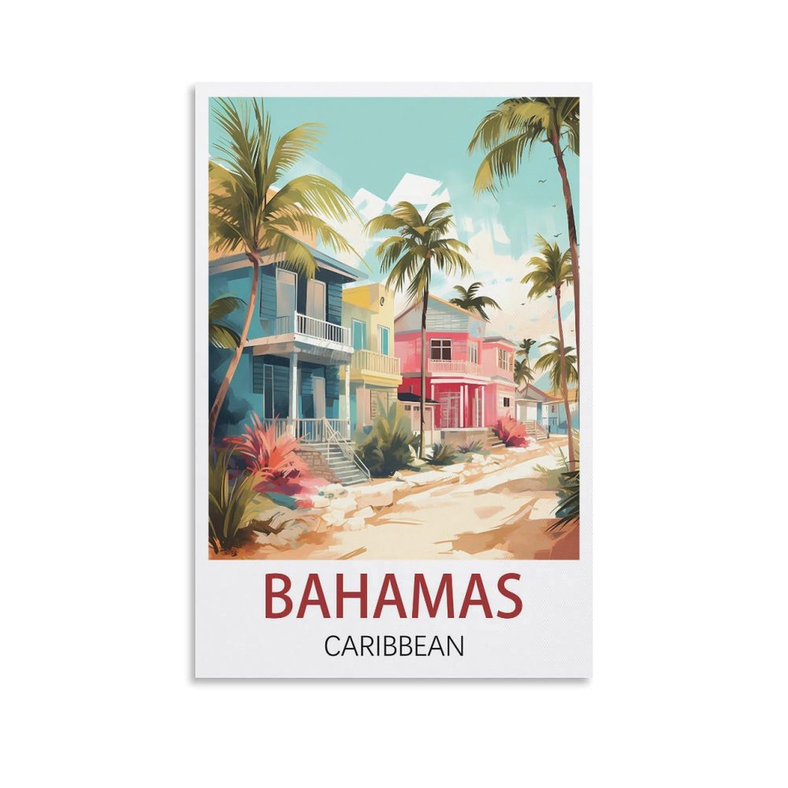 EZMLFA 5D Diamond Art Kits Adults,Bahamas Caribbean,Gem Art,Crystal Kits Round Drill for Home Wall Decor Gifts,Women,Men 40x40cm