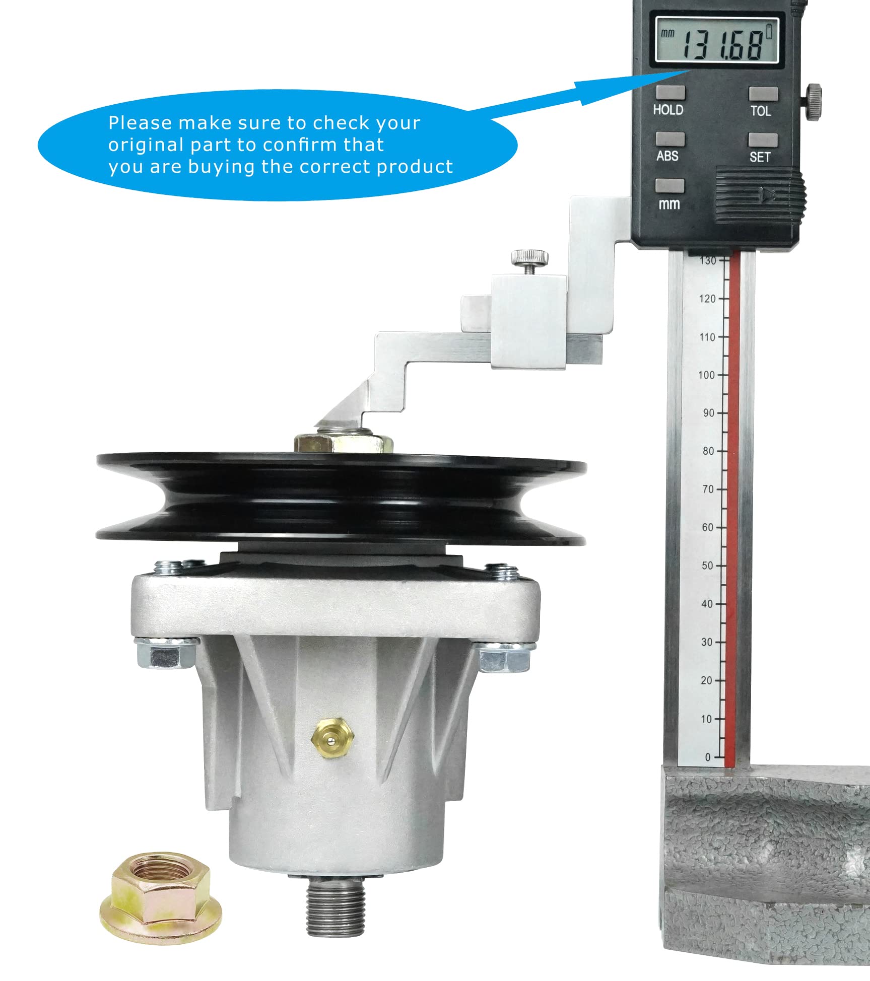 Q&p Spindel Mit Befestigungsschrauben – Ersatz Für MTD & Toro Rasenmäher (618-0430, 46-Zoll-Deck)