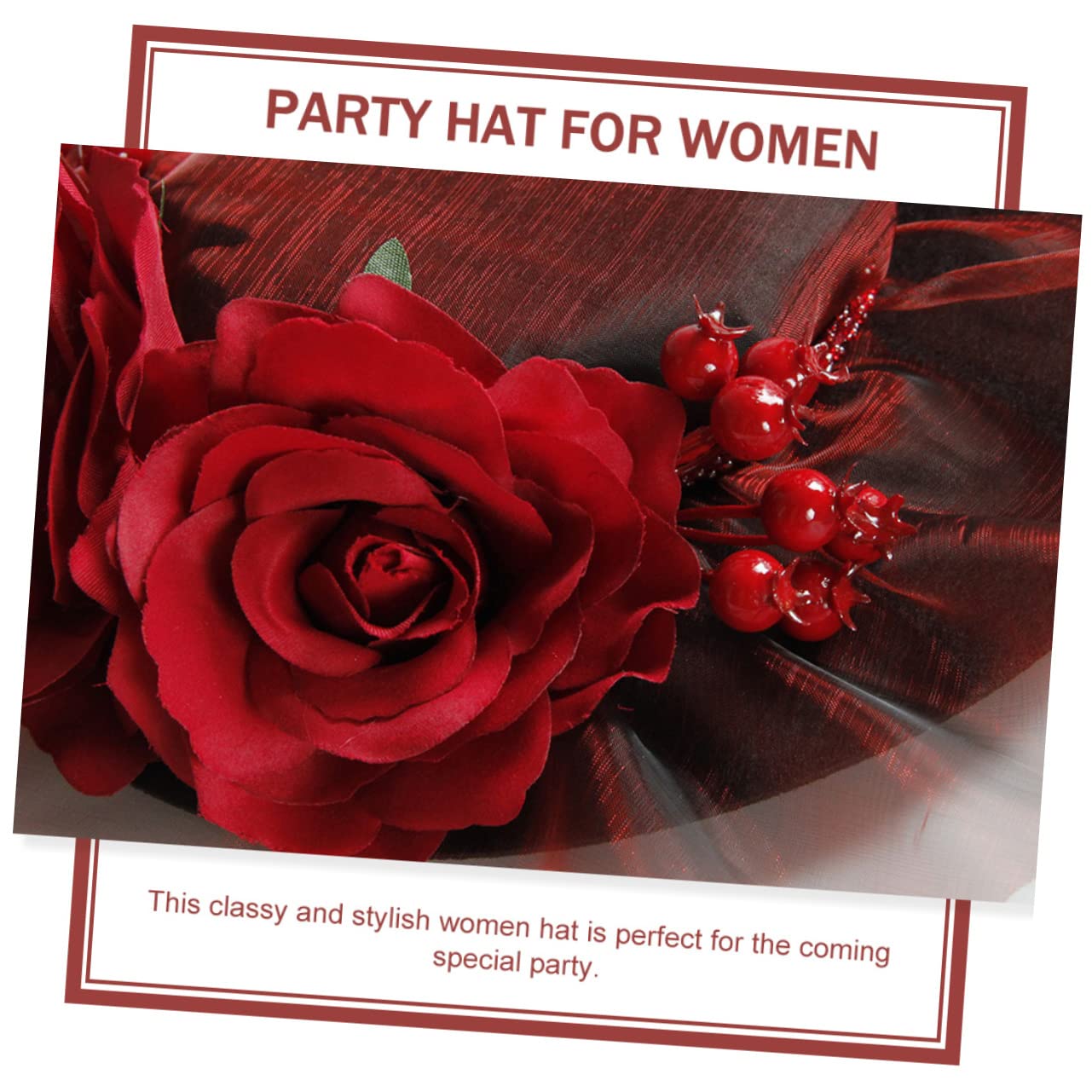 SOIMISS 5piezas Sombrero De Fiesta Decorativo De Novia Rosas Rojas Elegante Gorro De Top Hat Para Eventos Festival y Fiestas De Té