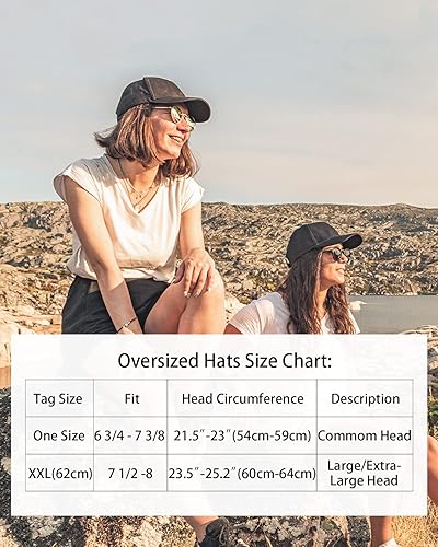 Miniatura 7 de Zylioo Gorra de béisbol XXL de corona alta, sombreros estructurados de gran tamaño para cabezas grandes, gorras atléticas ajustables