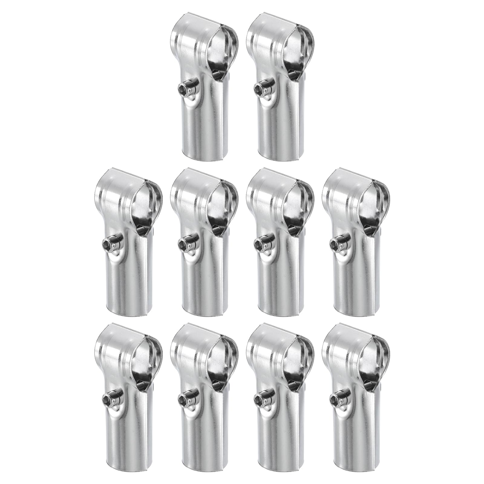 uxcell 10Pcs Tee Pipe Clamp Connector, Fit 1 Inch(25mm) OD Pipe Rail Corner Fitting Connector 201 Stainless Steel Chain Link Fence Clamp for Fence