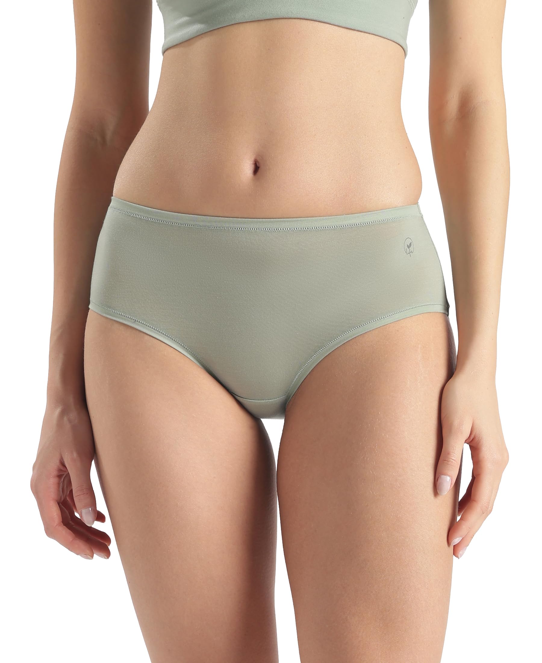 JW02 Women High Coverage Tencel Lyocell Elastane Stretch High Waist Hipster with Concealed Waistband and StayFresh Treatment-image-8