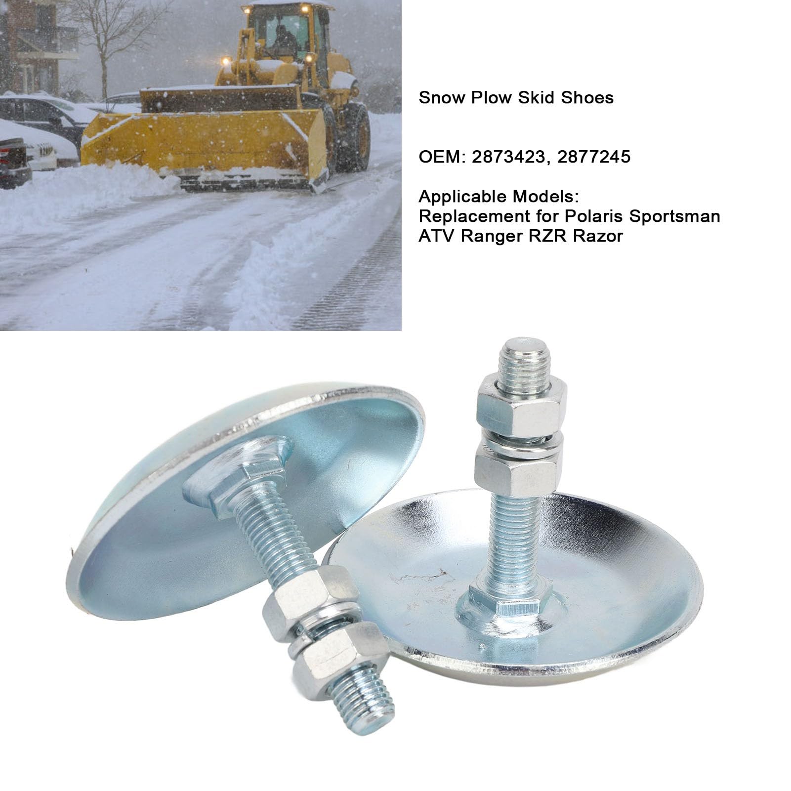 Lybunair Heavy Duty Snow Plow Blade Skid Shoes 2877245 Replacement for ATV RZR
