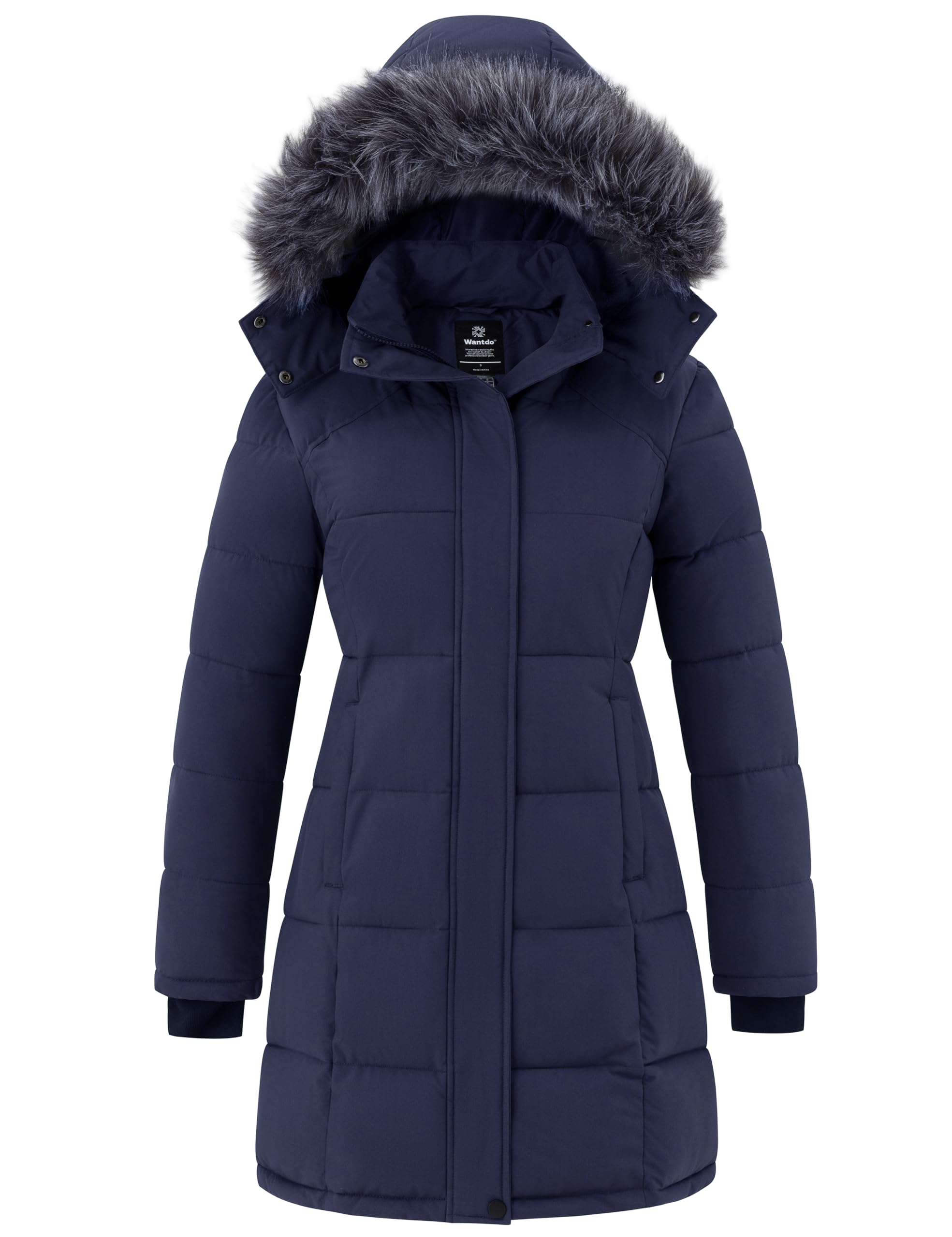 wantdo Women's Winter Parka with Faux Fur Hood
