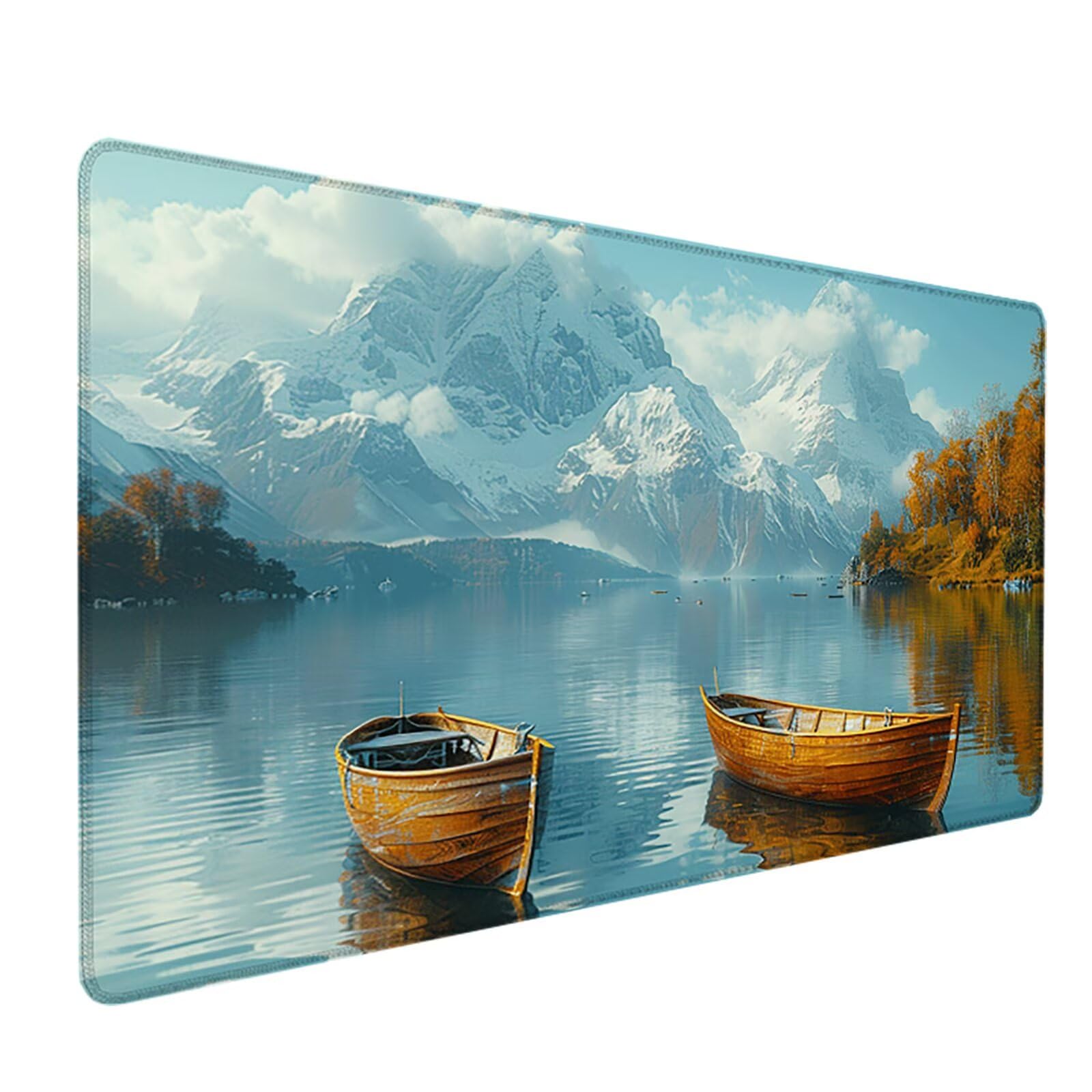 Paisaje Alfombrilla Ratón Gaming XXL 1500 x 800 mm, Alfombrilla Gaming Azul Mousepad con Base de Goma Antideslizante Impermeable Desk Mat para Teclado y Raton Accesorios Gaming, Regalos de Hombre B-4