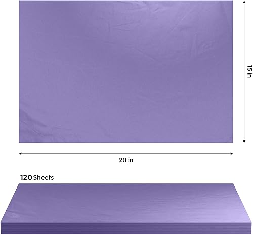 Miniatura 3 de Crown Display - Papel de seda morado para bolsas de regalo, 120 unidades de papel de seda sin ácidos para regalo, papel de seda para manualidades,