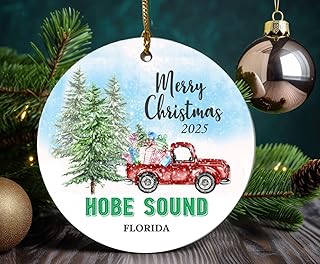 Hobe Sound Ornaments Hobe Sound FL Florida Souvenirs Hometown Christmas Ornament Tree 2025