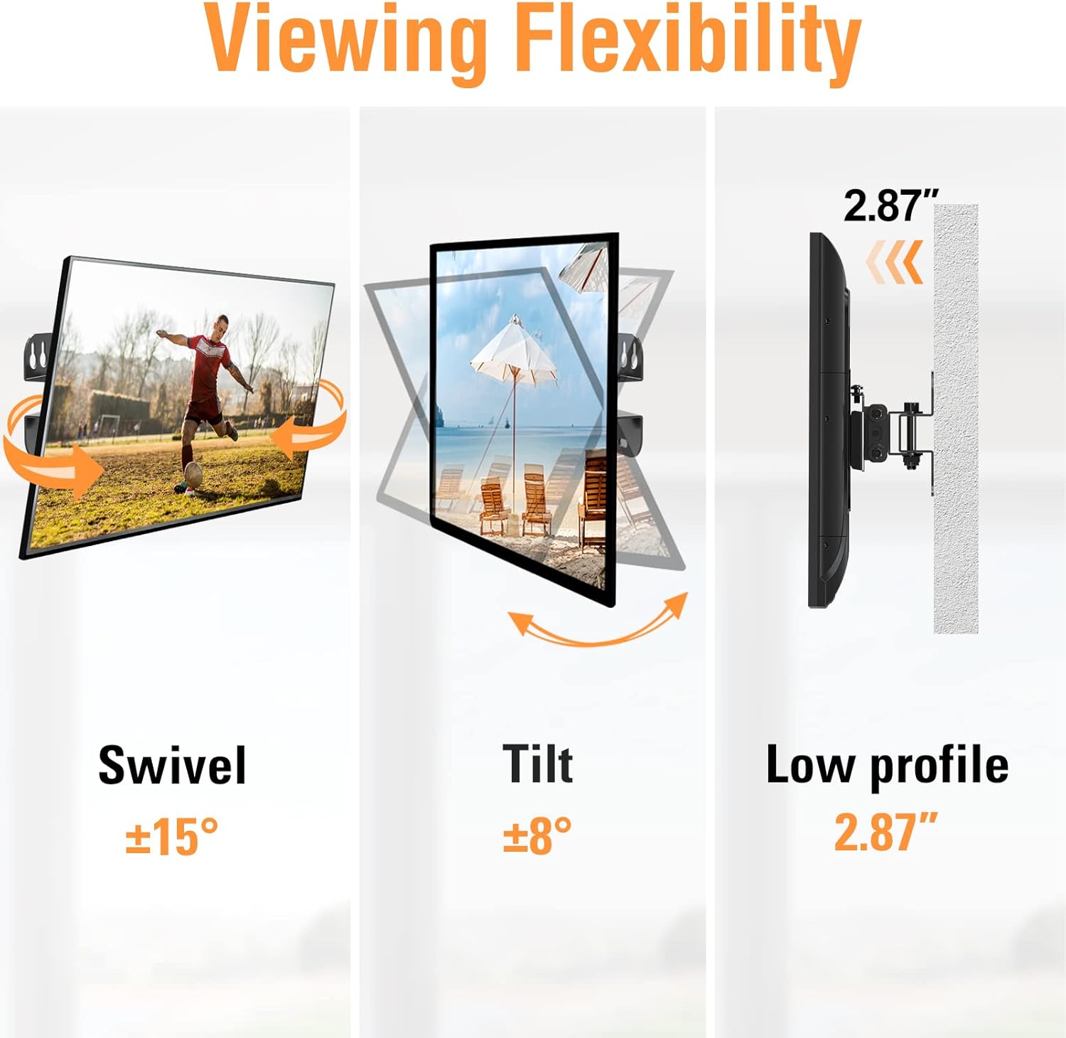 YD1008 TV Wall Mount for 14-42 Inch Curved/Flat TVs, Max VESA 200x200mm and 33 lbs. YD3008 TV Wall Mount Fits Most 13-30 Inch TVs, Max VESA 100x100, 33LBS