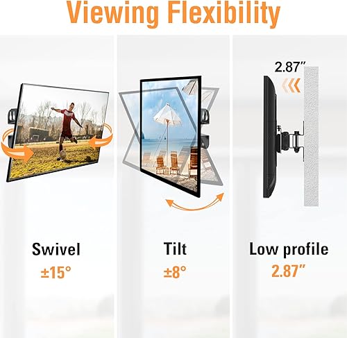 Miniatura 3 de ELIVED Soporte de pared para TV pequeño con giro de inclinación ajustable para la mayoría de televisores LED LCD OLED OLED de 13 a 30 pulgadas,