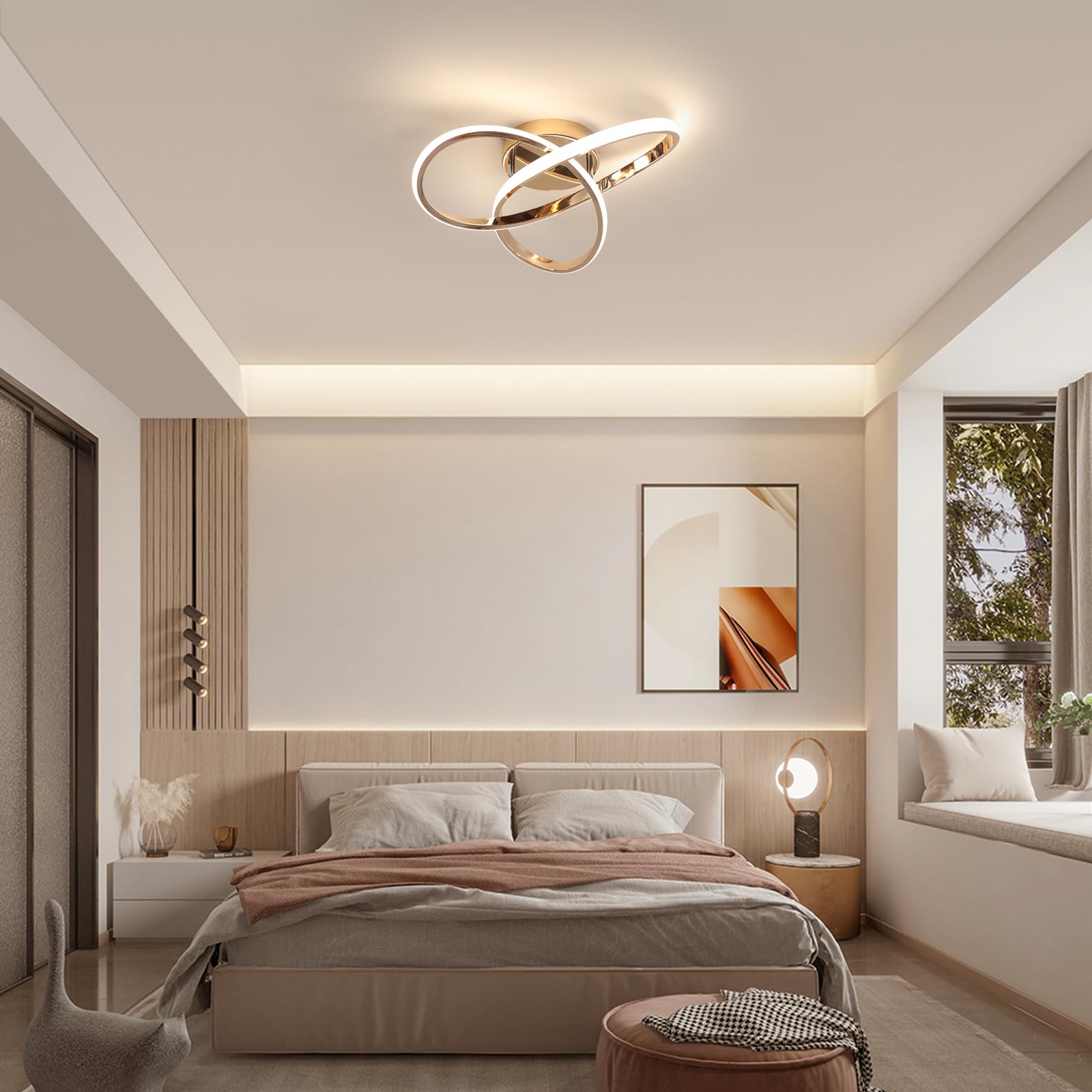COMELY Plafonnier LED Moderne 50W 5625LM, Luminaire de Plafond à 5 COMELY Plafonnier LED Moderne 50W 5625LM, Luminaire de Plafond à 5